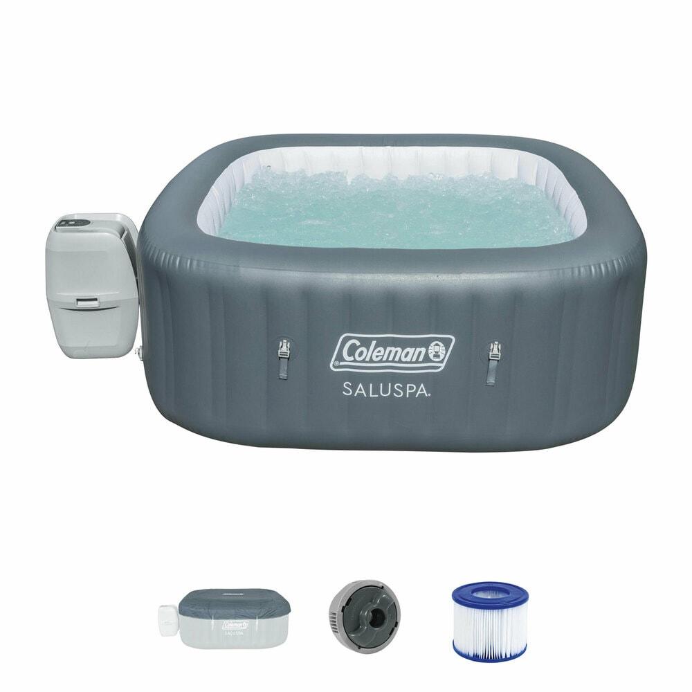 Bestway Coleman Hawaii AirJet Inflatable Hot Tub w/ EnergySense Cover + Bestway SaluSpa Underwater Non Slip Pool and 4 Spa Seats with Adjustable Legs