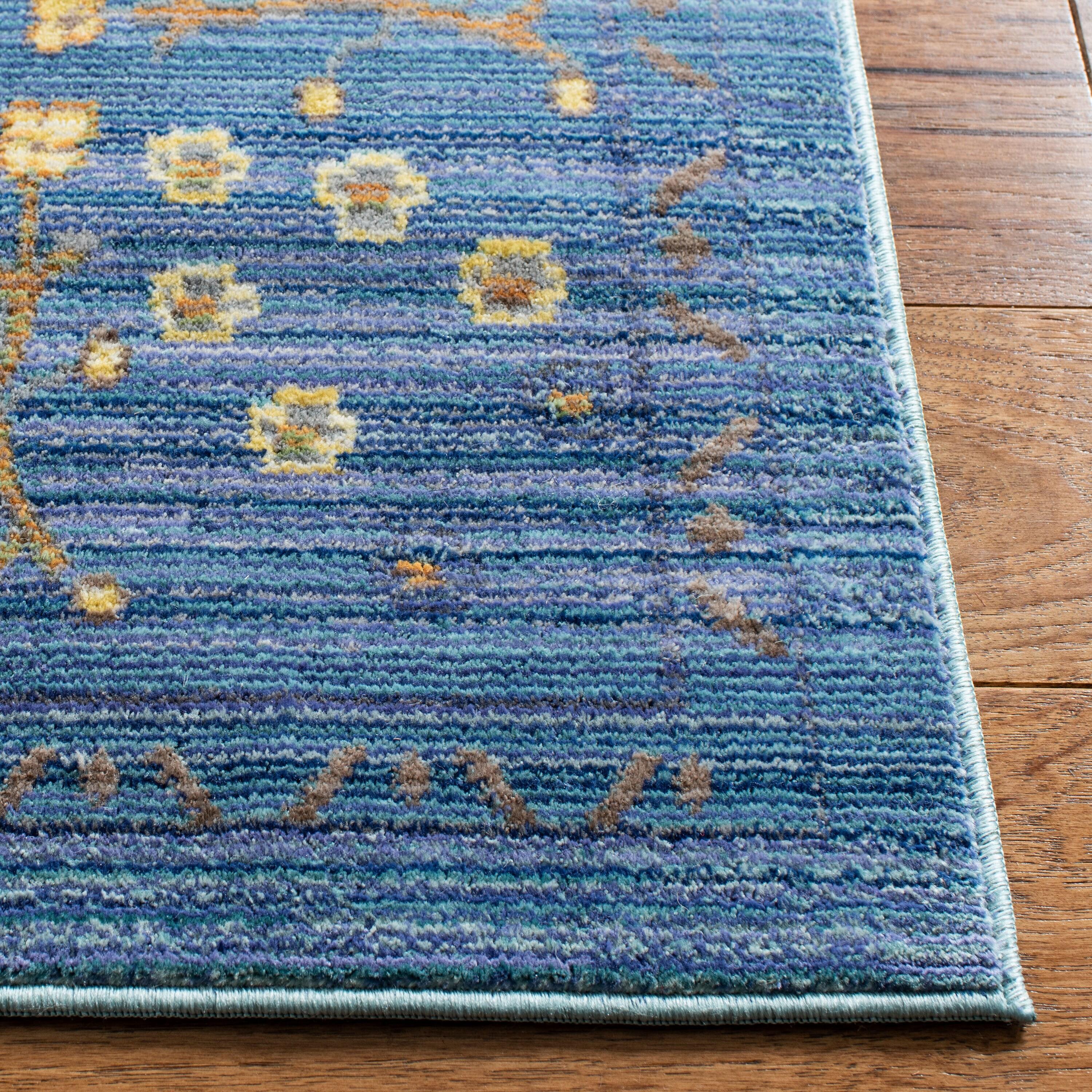 Valencia VAL108 Power Loomed Indoor Area Rug - Blue/Multi - 4'x6' - Safavieh