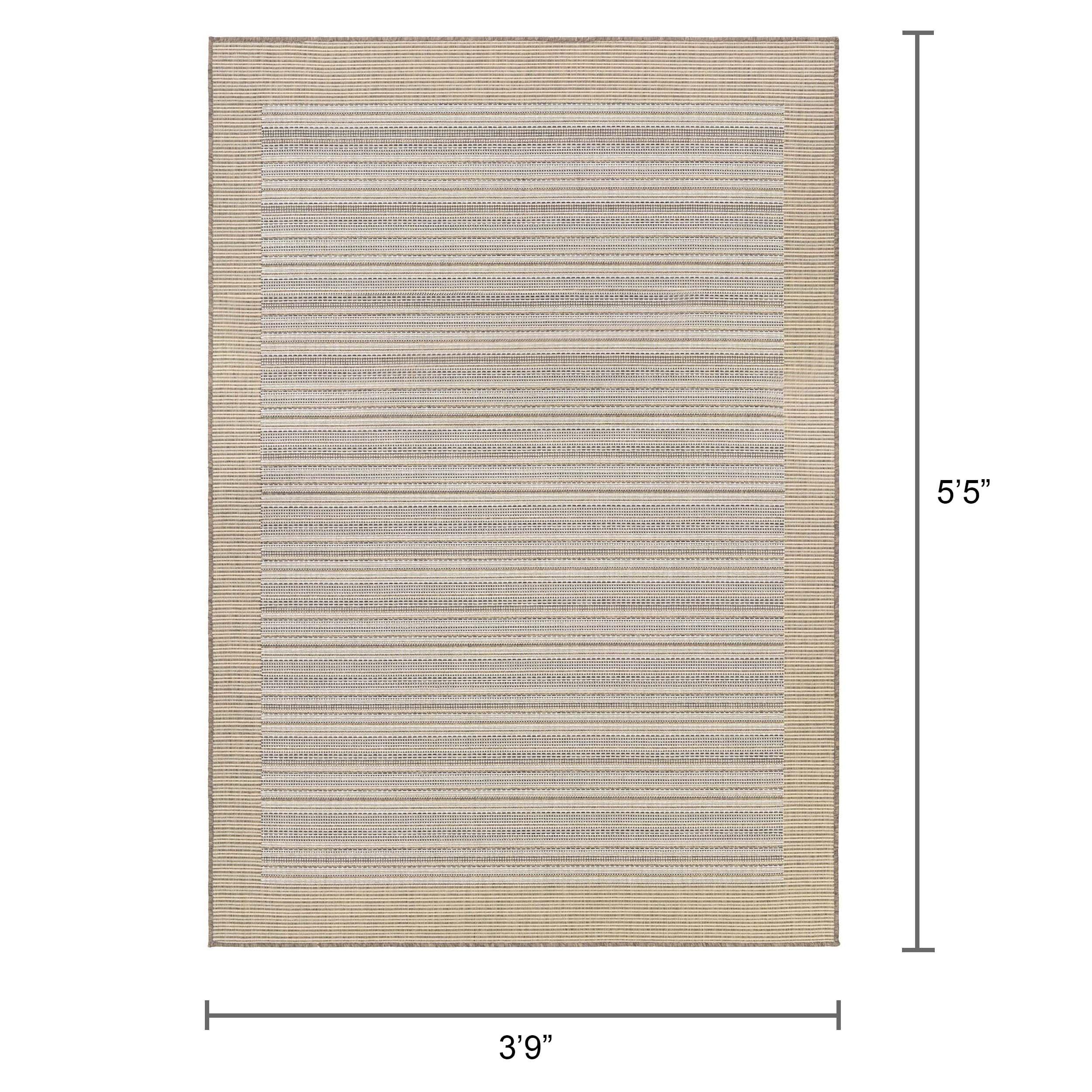 Couristan Monaco Bowline Indoor / Outdoor Area Rug, Cocoa Natural-Ivory, 3'9" x 5'5"