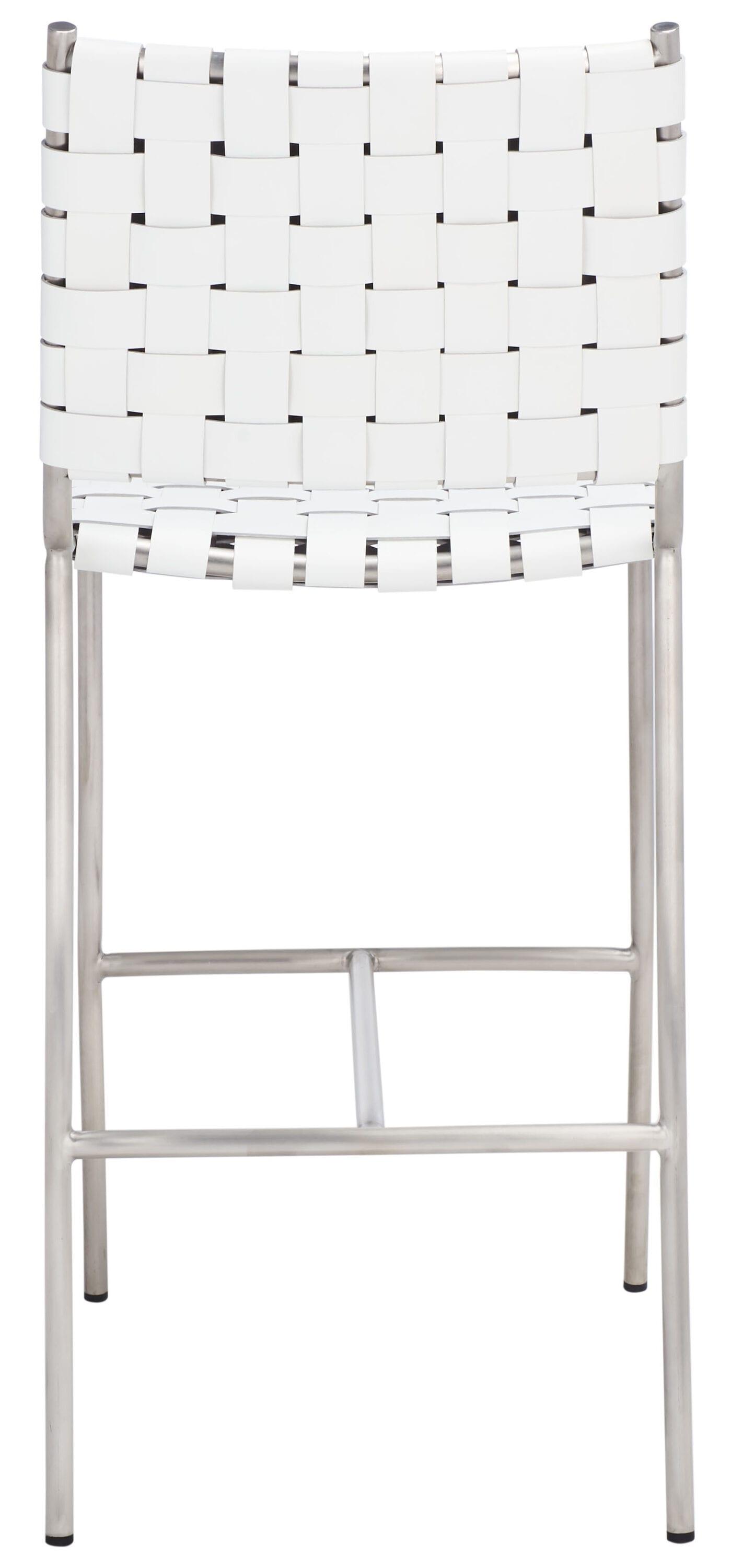 Olenna Woven Counter Stool - BST3011 - White/Silver - Safavieh