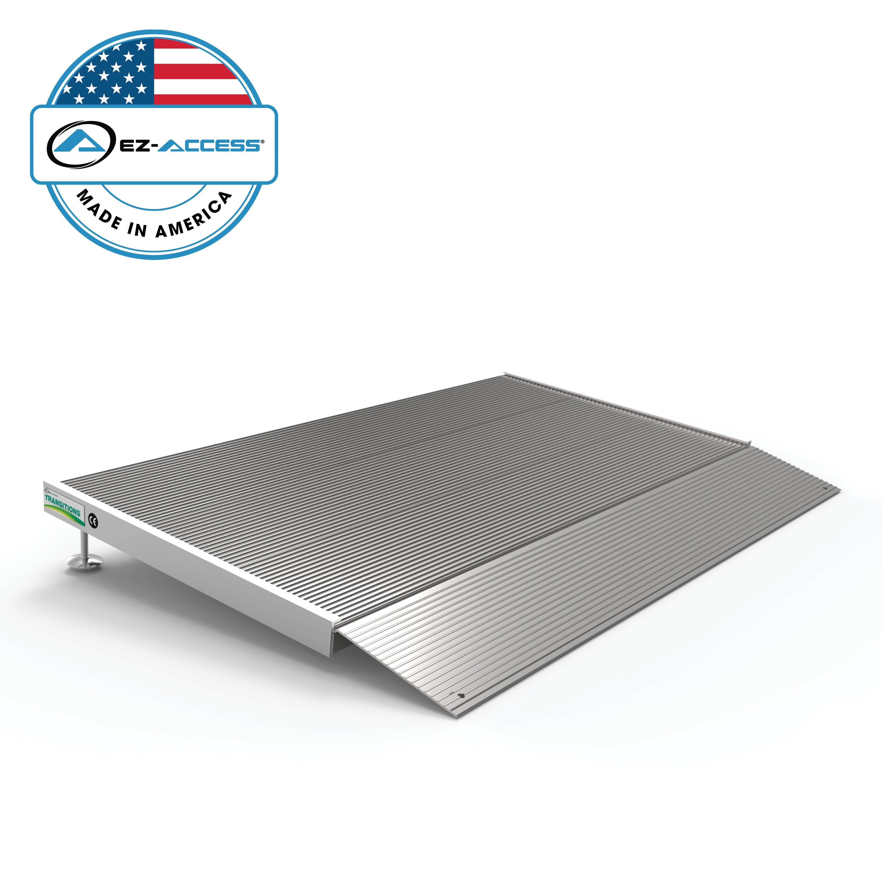 EZ-ACCESS TRANSITIONS 24 Inch Portable Self Supporting Aluminum Angled Entry Threshold Ramp Ideal for Uneven Surfaces or Single Step Rises