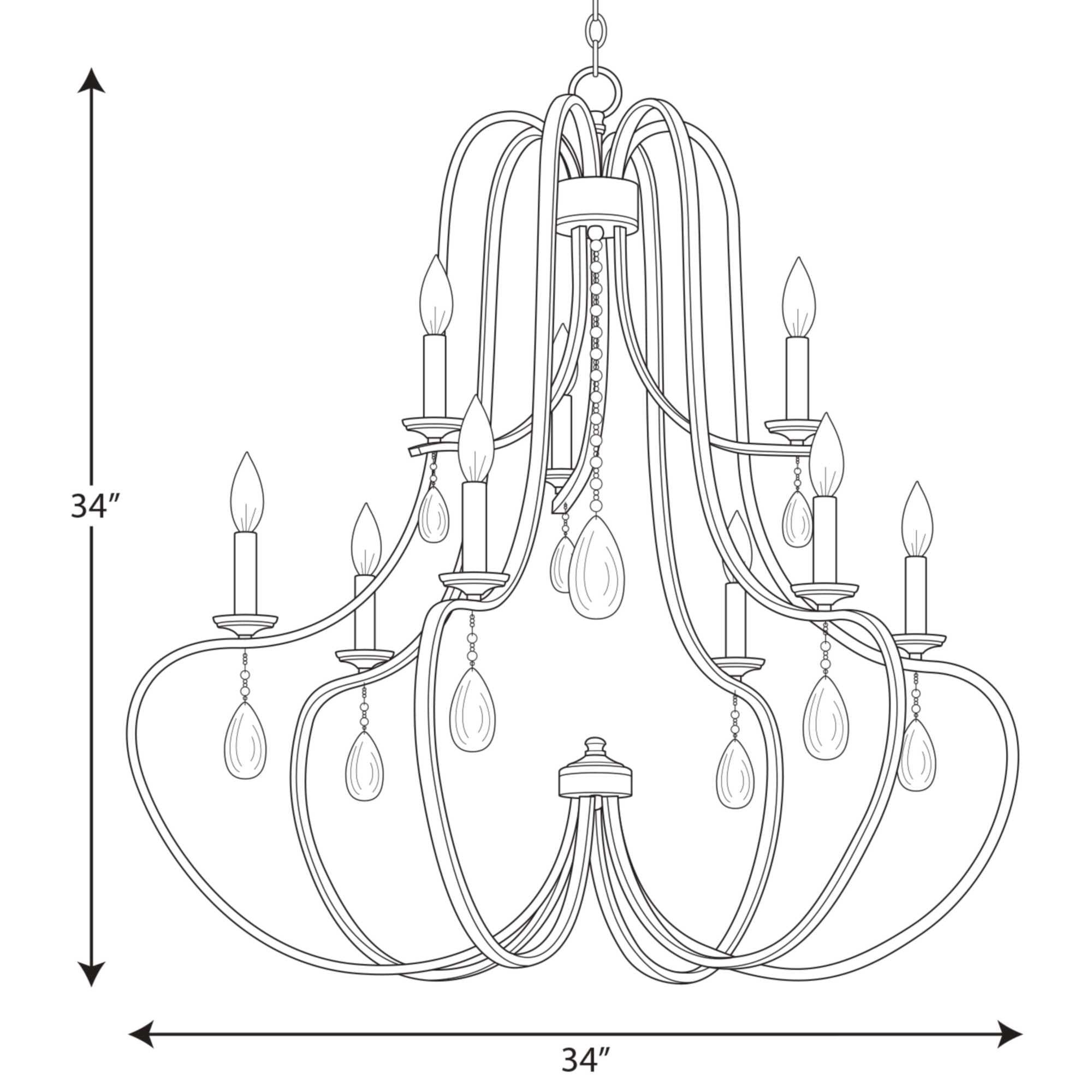 Anjoux Collection Nine-Light Chandelier