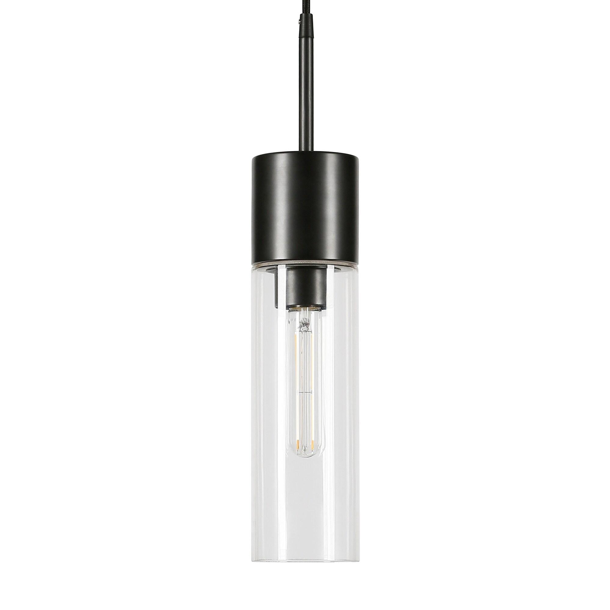 Evelyn&Zoe Industrial Clear Glass Pendant