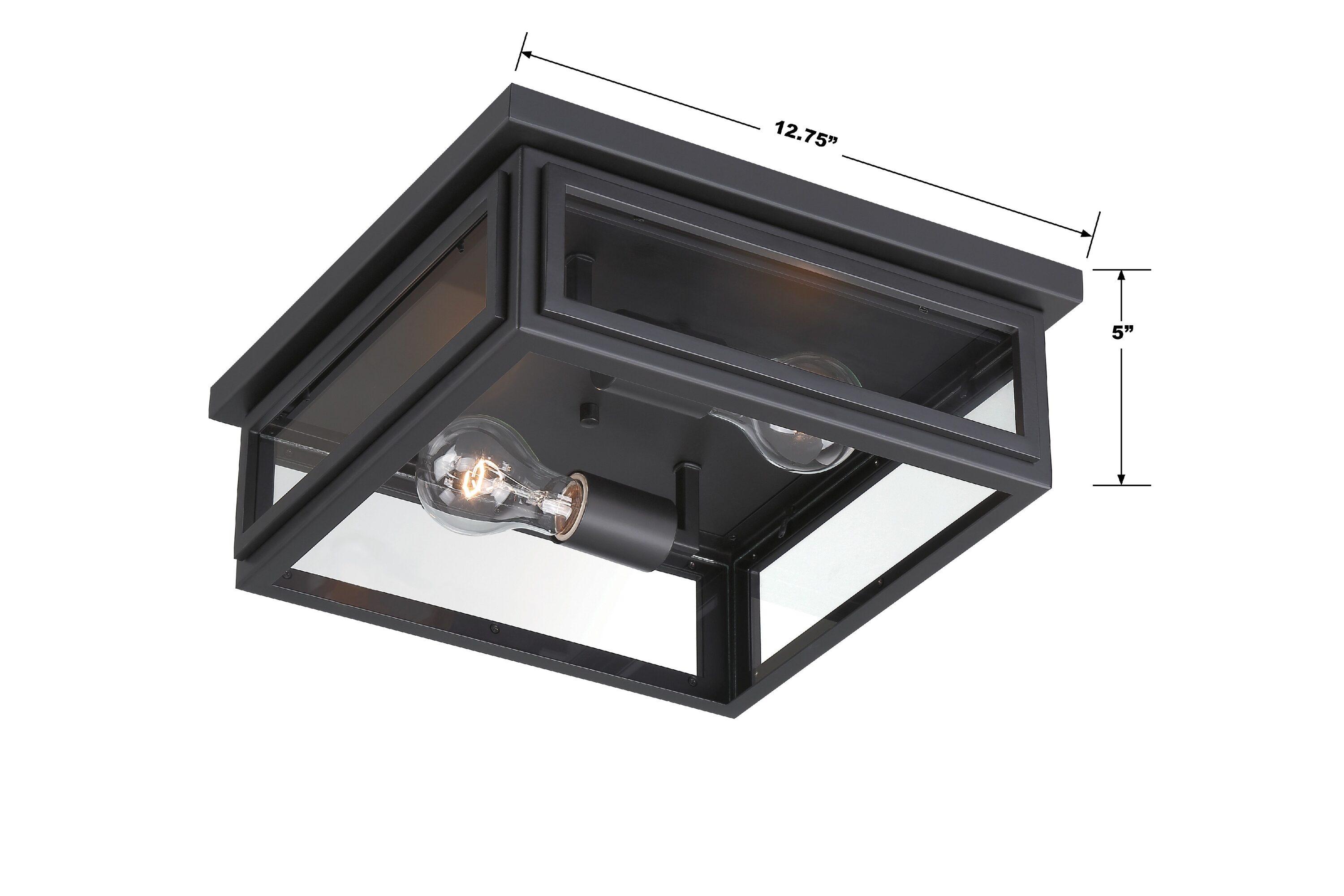 Crystorama Matte Black 2 - Bulb Outdoor Flush Mount