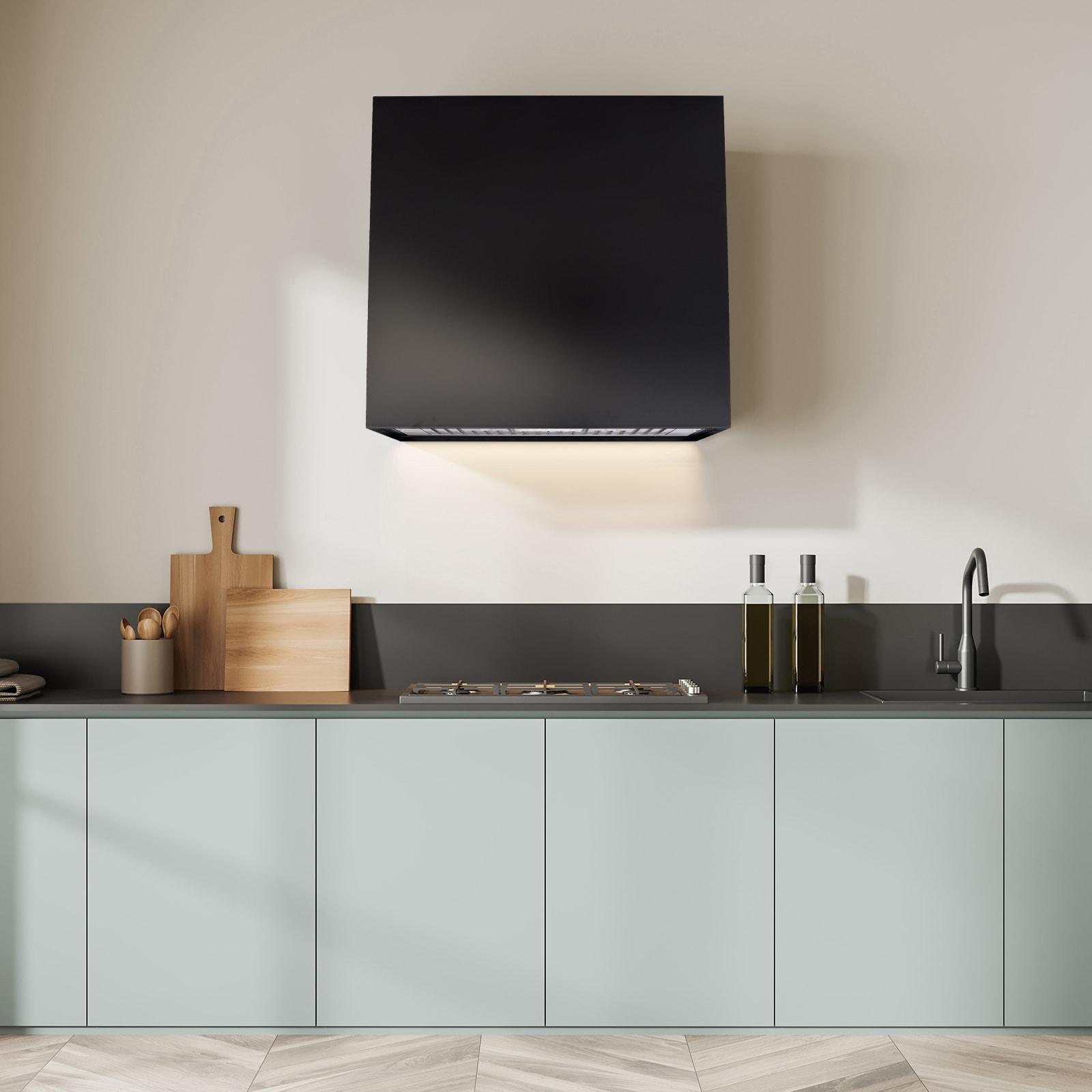 Akicon Stainless Steel 600 CFM Ducted (Vented) Wall Range Hood with Baffle Filter