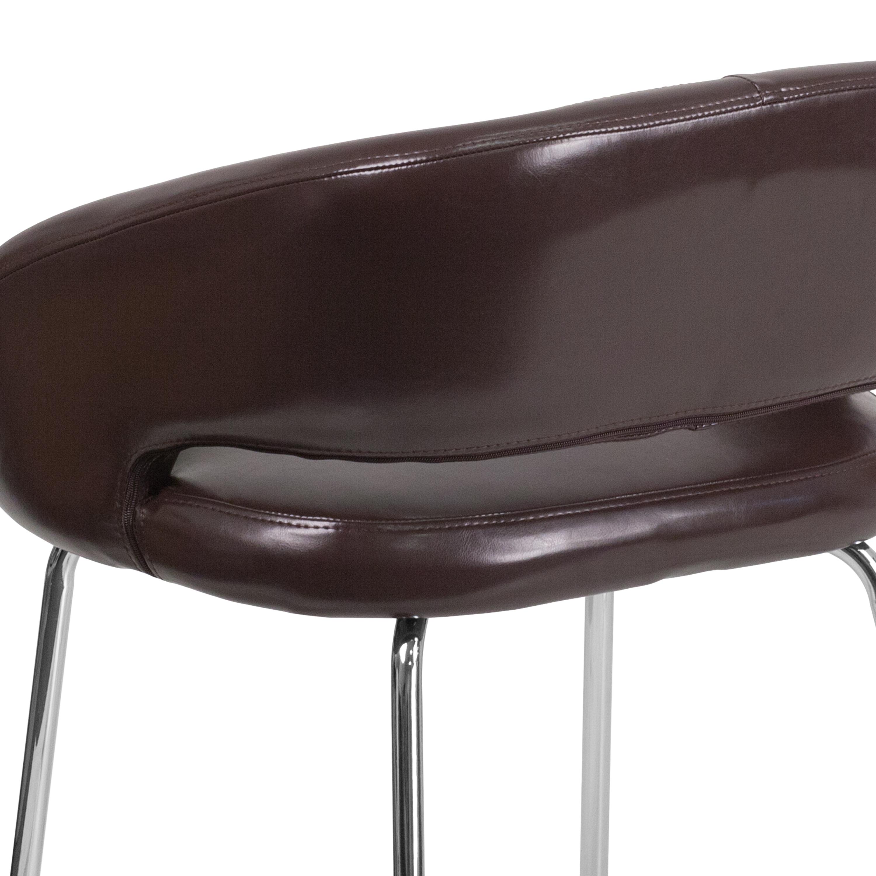 Flash Furniture Fusion Series Contemporary Brown LeatherSoft Side Reception Chair