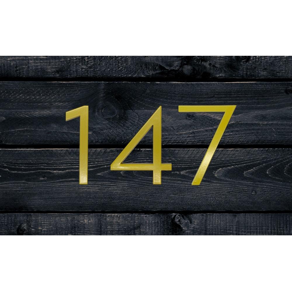 HASWARE House Number 3 inch (7.5 cm) Self Adhesive Letters Apartment Door Numbers Street Address Plaque Home Stylish Decor, Acrylic(7, Golden)