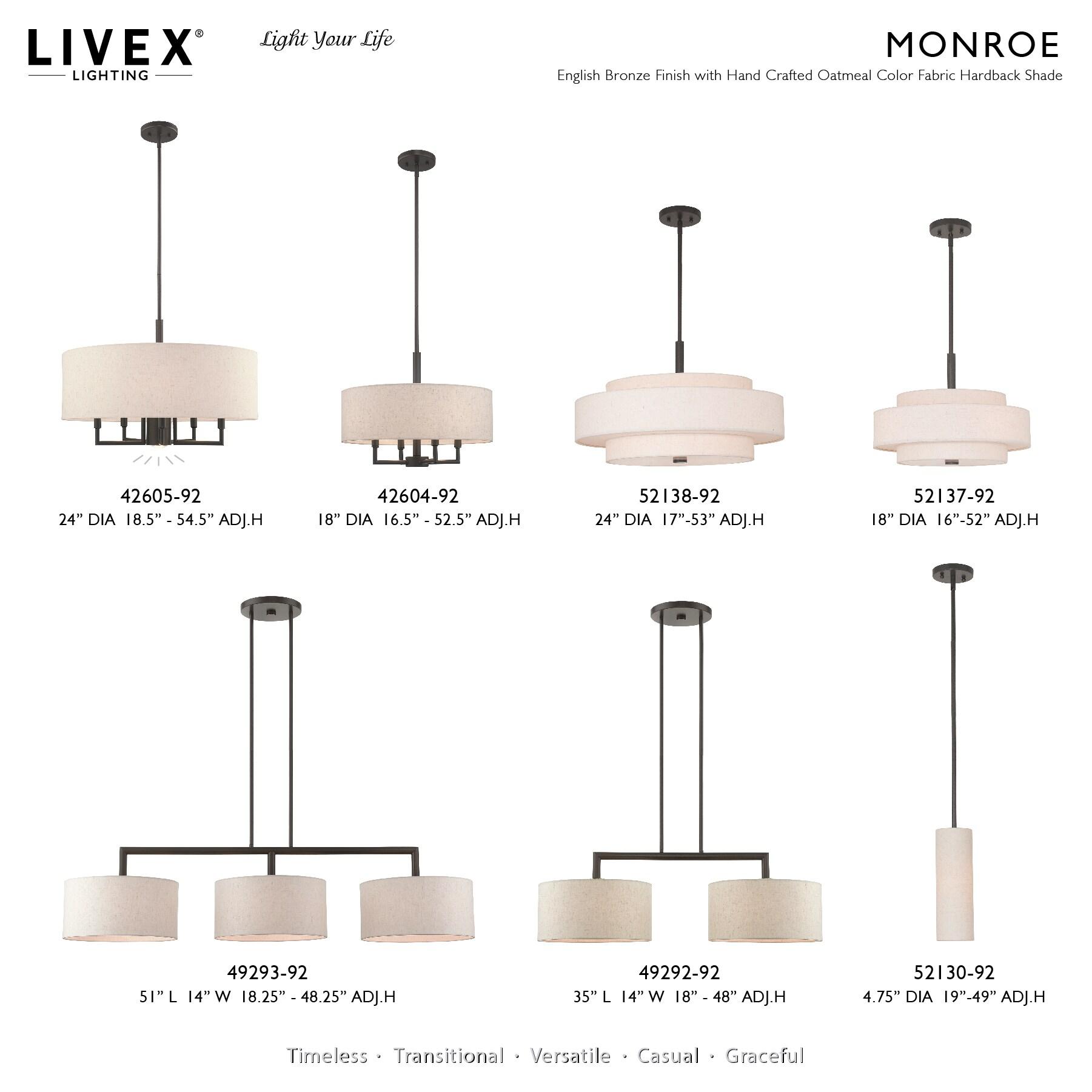 Livex Lighting Meridian 6 - Light Semi-Flush Mount in  English Bronze