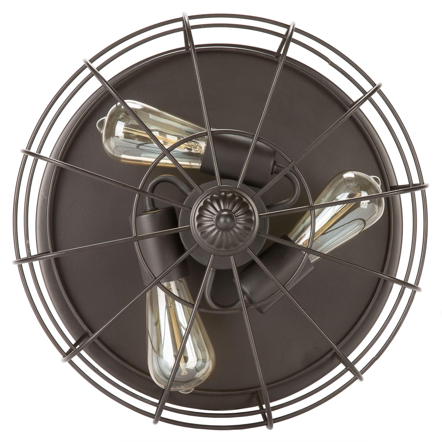 VONLUCE Flush Mount Ceiling Lights, 2-Light Hallway Ceiling Lighting Fixtures, 11 inch Farmhouse Metal Cage Ceiling Lights for Entryway Kitchen, Adjustable Lamp Holders, ETL, 2 pcs, Oil-Rubbed Bronze