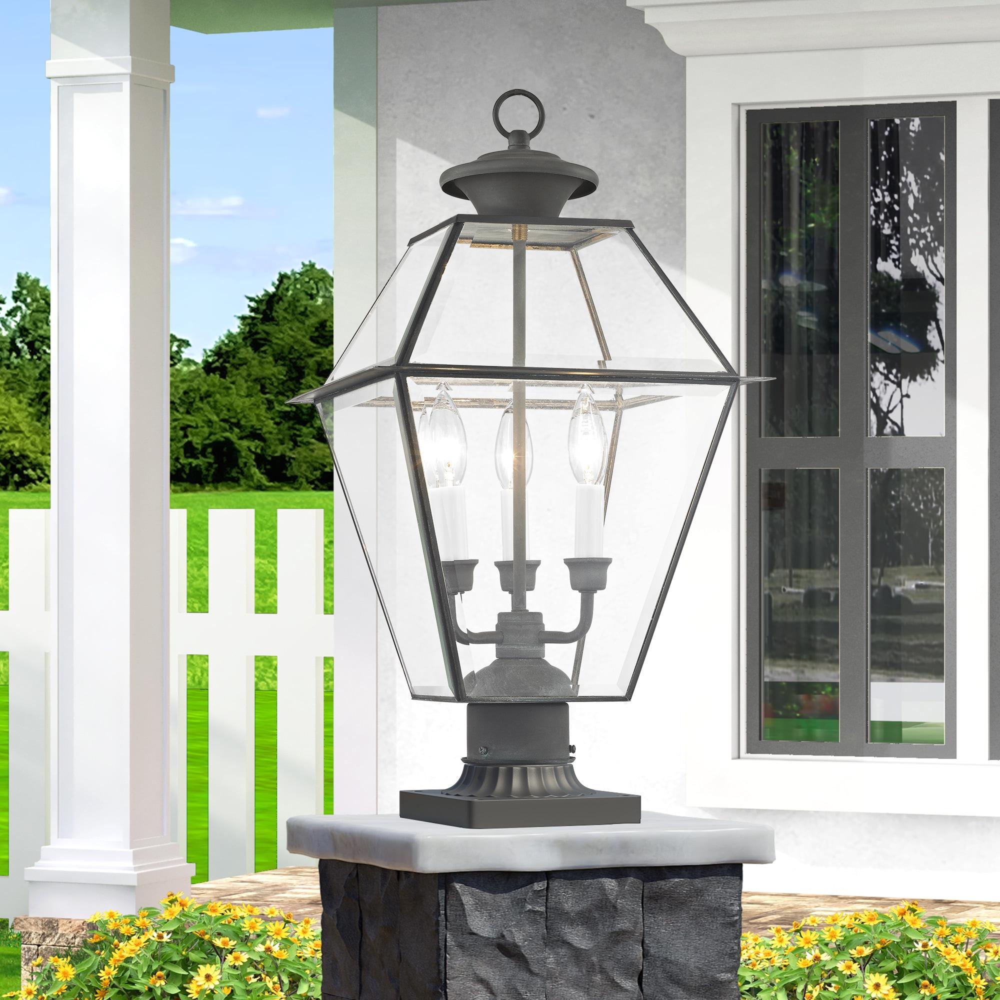 Livex Lighting Westover 3 - Light Post Light in  Charcoal