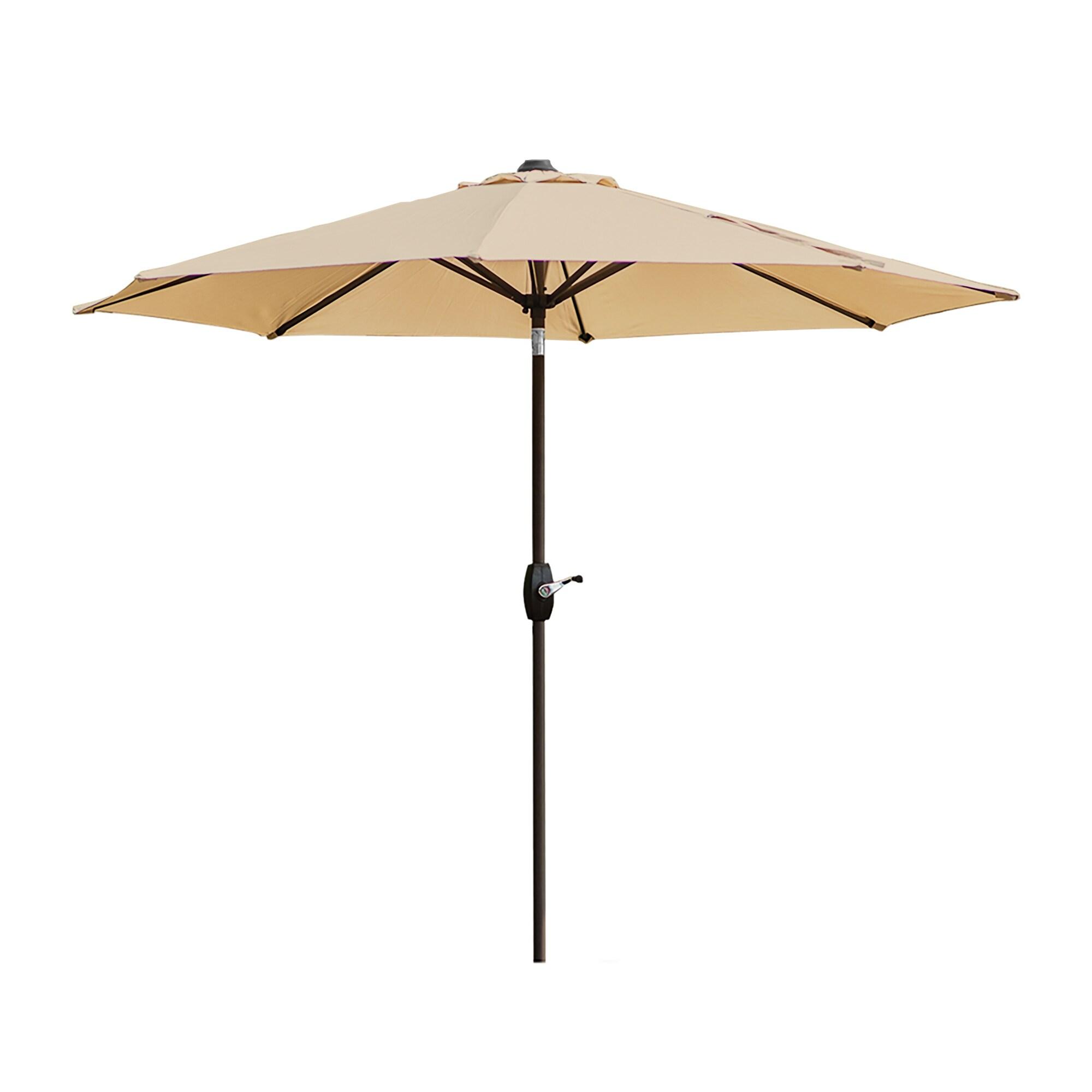 Westin Outdoor 91" Beige Solid Round Market Patio Umbrellas, UV Resistant