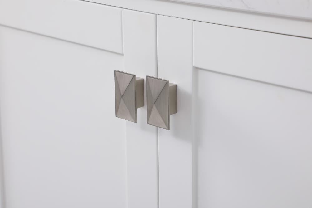 Elegant Decor Tocador de Baño Doble Irene de 72" de Madera Maciza y Piedra en Blanco