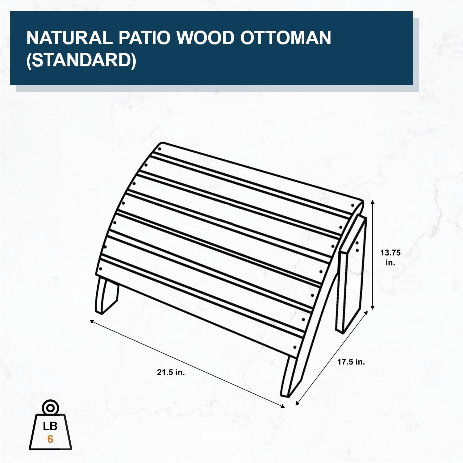 Natural Cedar Wood Adirondack Chair Ottoman