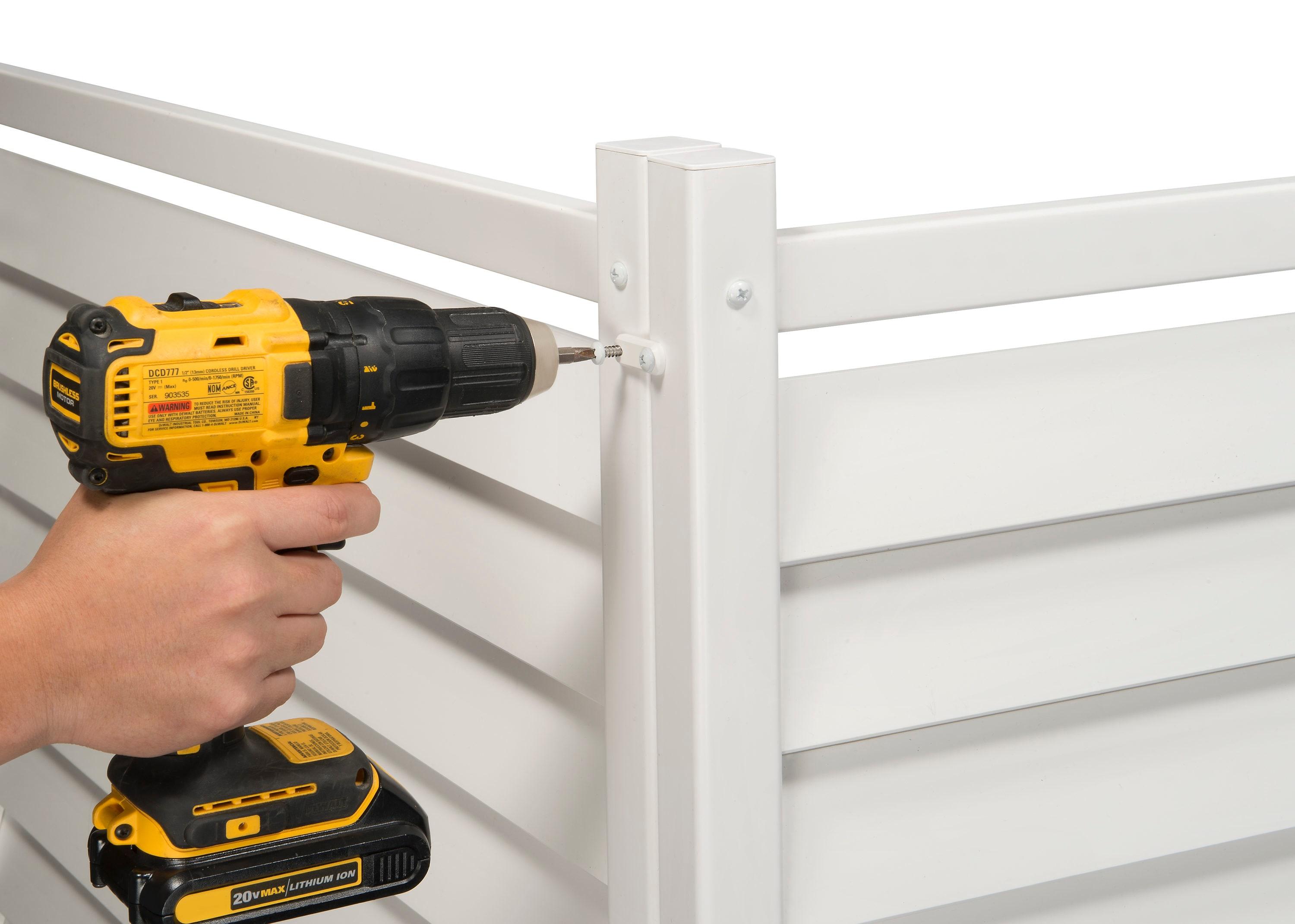 Enclo 44in H x 36in W (2 Panels) No Dig Enclo Waverly Vinyl Privacy Screen, Outdoor Privacy Screen Panels, Trash Can Enclosure, Air Conditioner & Pool Equipment Enclosure