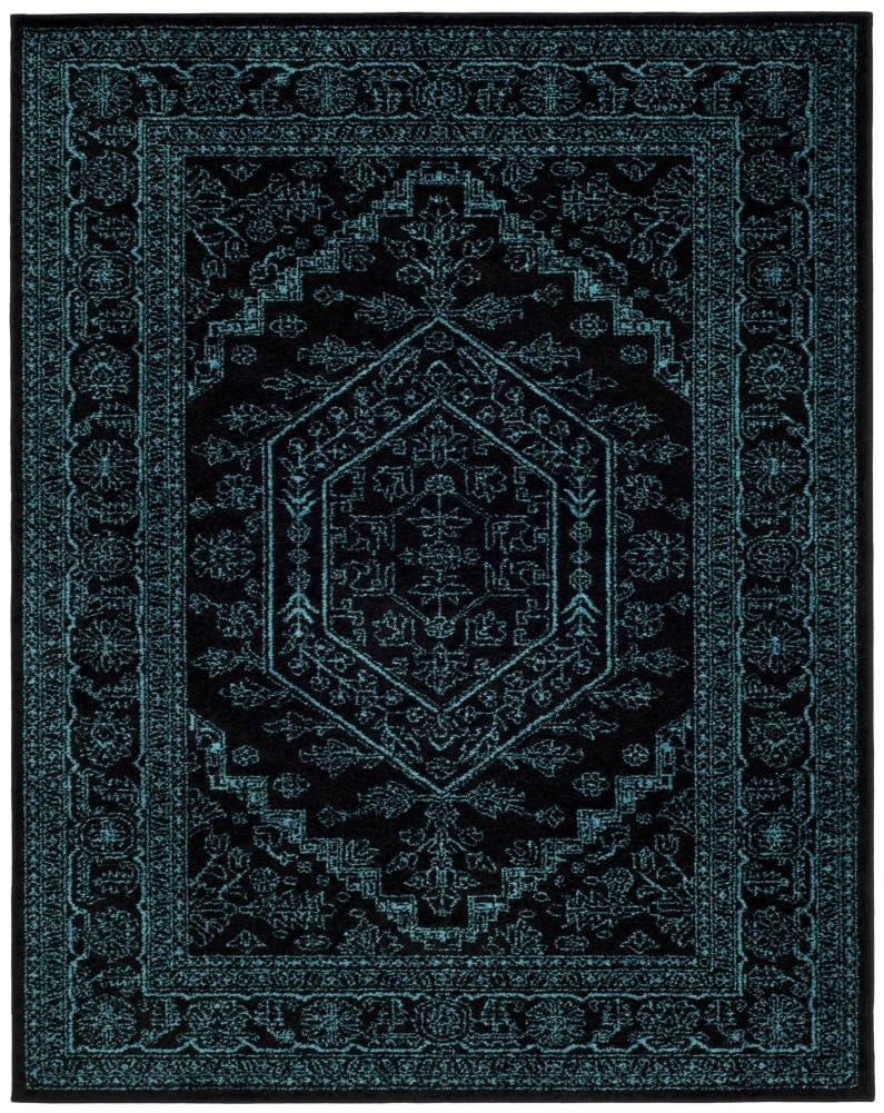 Adirondack ADR108 Power Loomed Area Rug - Black/Teal - 8'x10' - Safavieh.