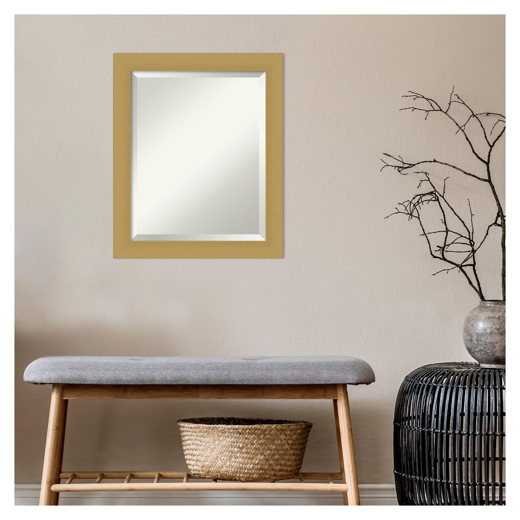 Amanti Art Grace Brushed Gold Framed Wall Mirror - 19.50 x 23.50 in