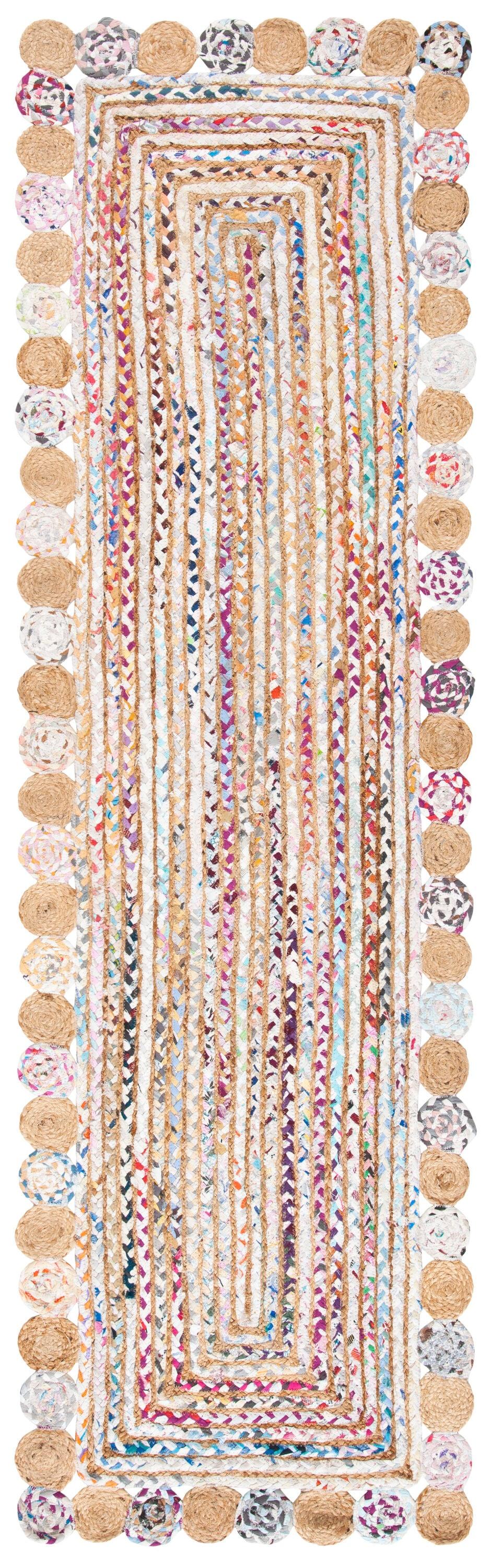 Cape Cod CAP201 Woven Indoor Runner Rug - Beige/Multi - 2'3"x12' - Safavieh