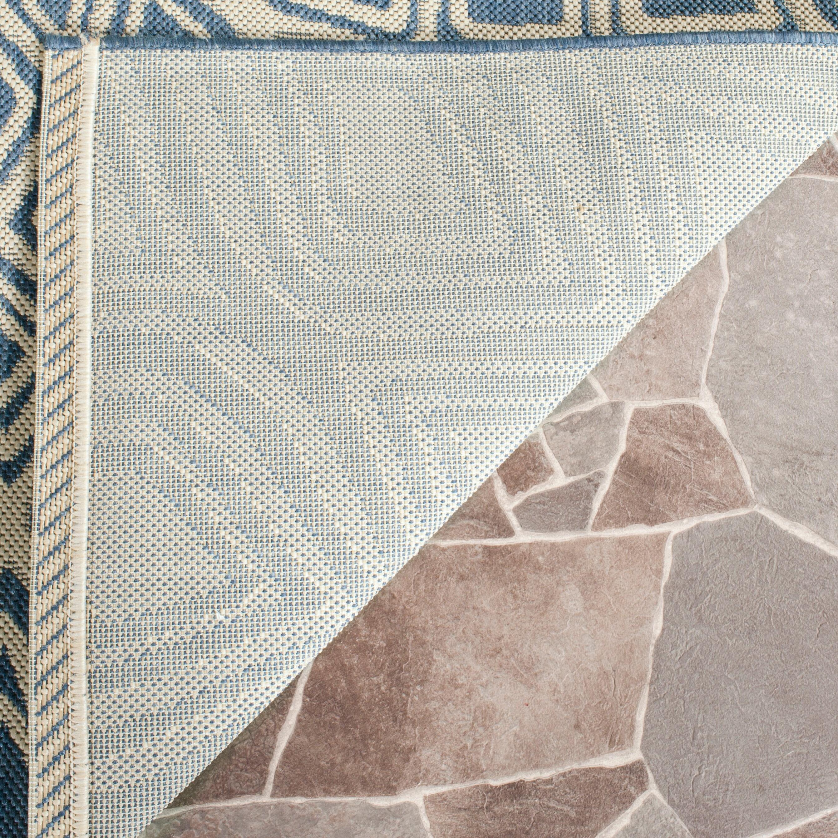 Courtyard CY6616 Power Loomed Indoor/Outdoor Area Rug - Blue/Beige - 5'3"x7'7" - Safavieh.