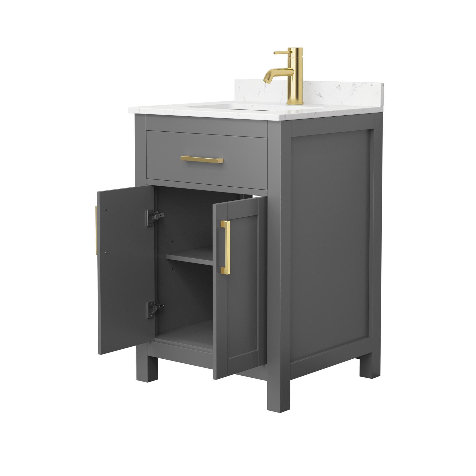 Wyndham Collection Beckett 24" Freestanding Single Bathroom Vanity with Cultured Marble Top
