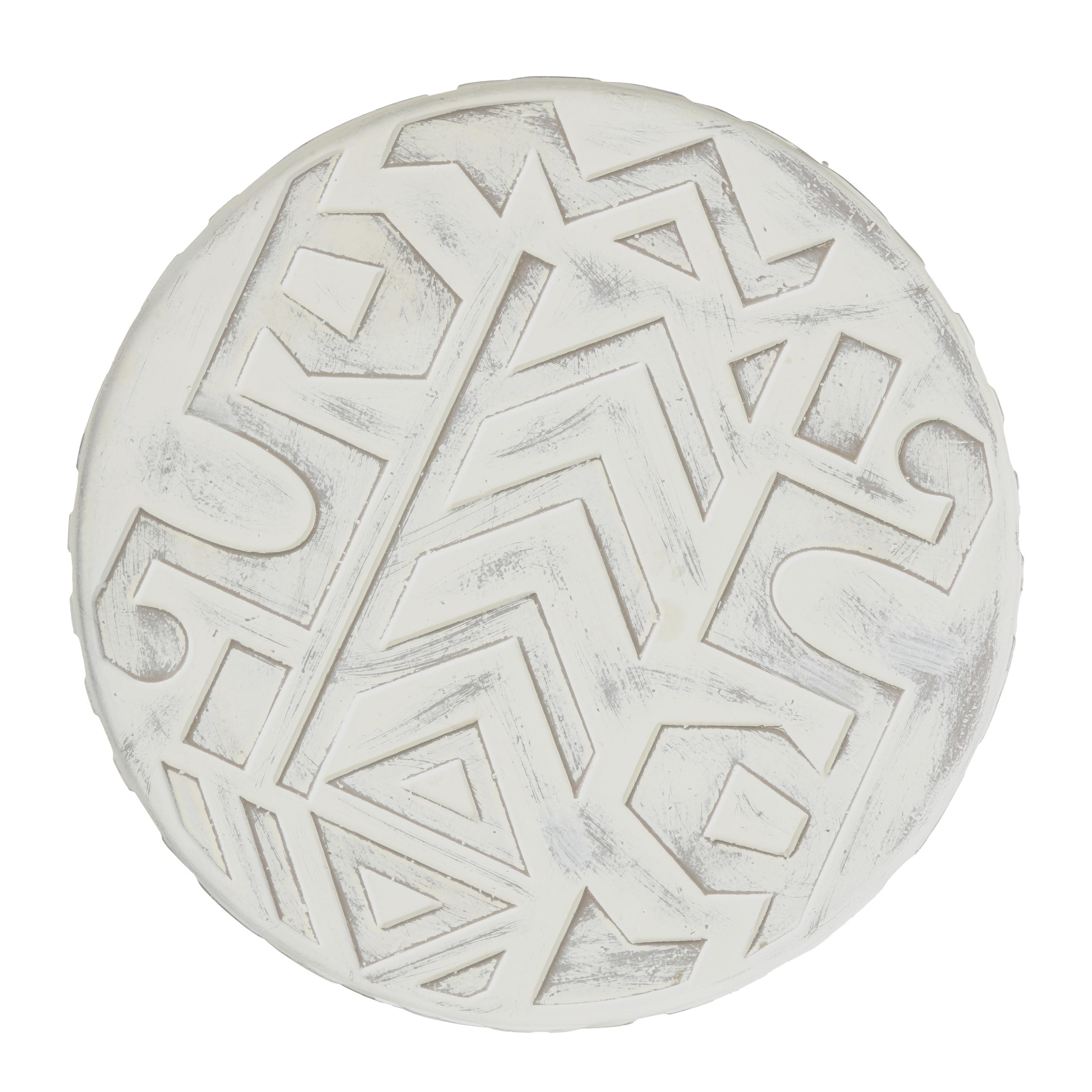 JONATHAN Y Rafi 17.75" Transitional Bohemian Geometric Drum Garden Stool, Cream