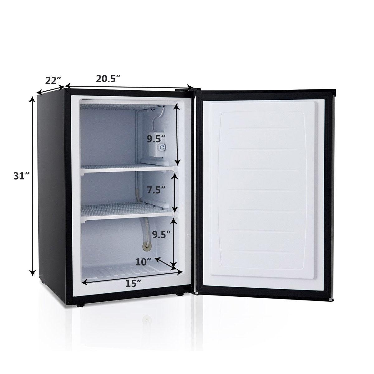 STAKOL 3 cu.ft. Compact Upright Freezer w/Single Stainless Steel Door Removable Shelves