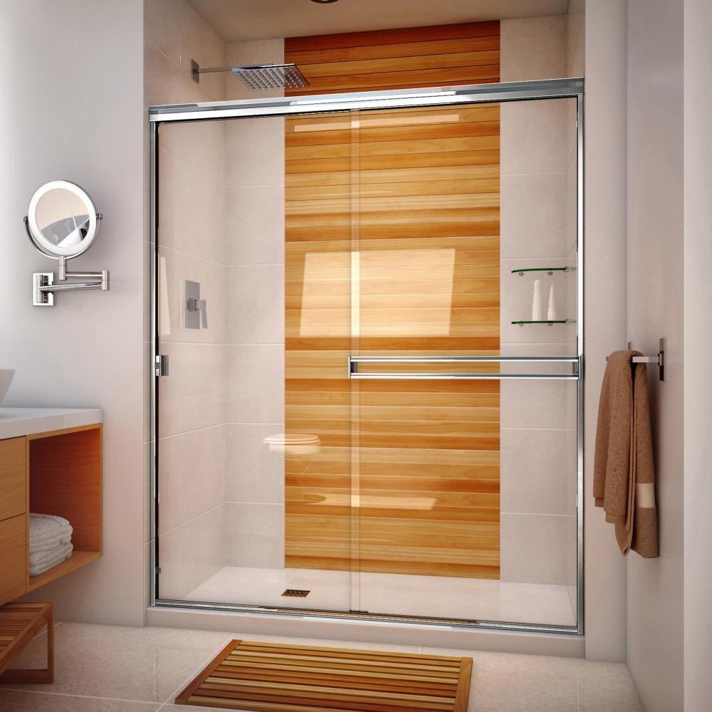 59" W x 67.38" H Bypass Semi-Frameless Shower Door