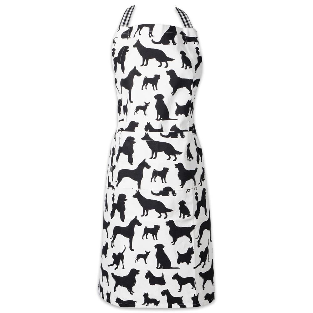 Design Imports  Dog Print Chef Apron, Black/White
