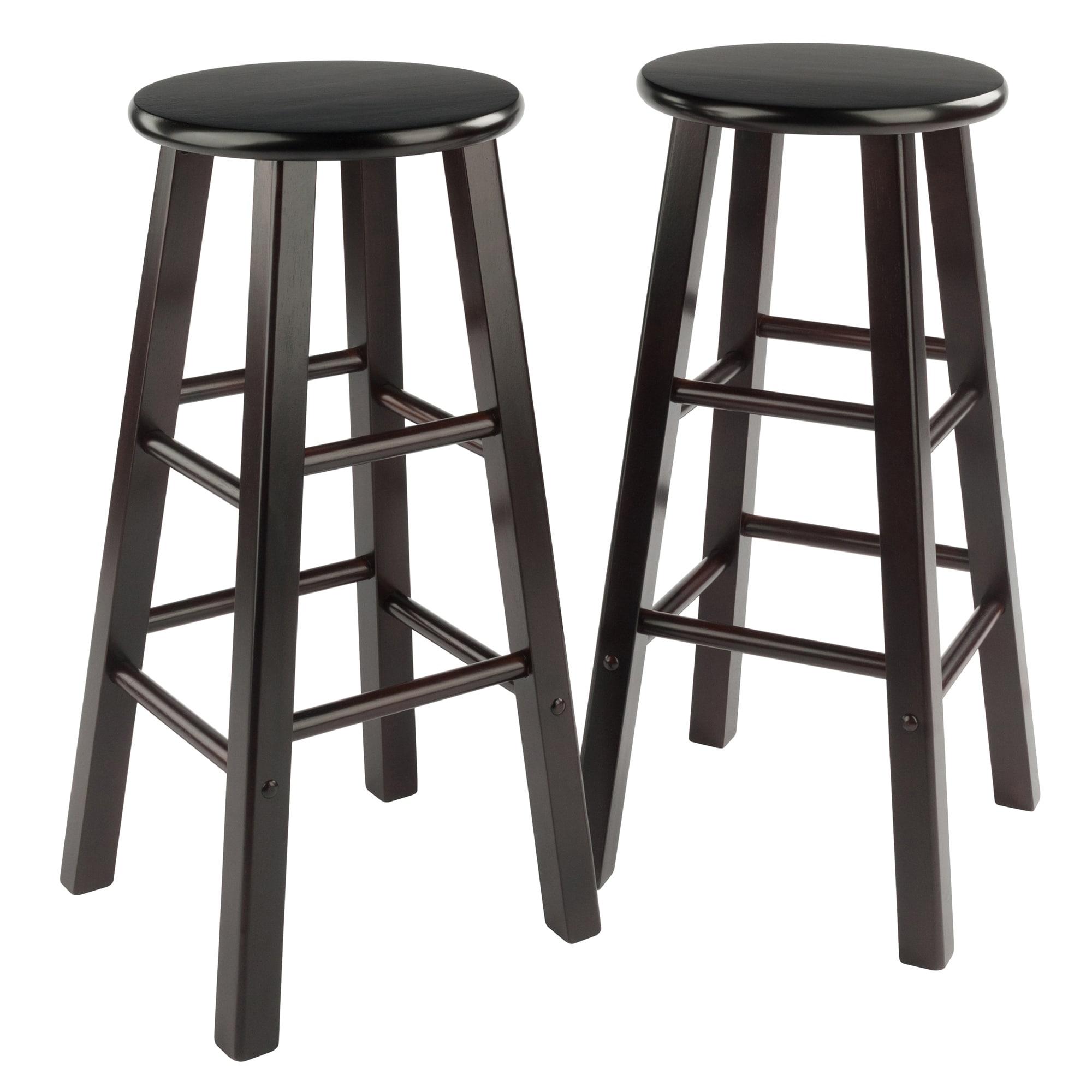 29" 2pc Element Barstools Espresso - Winsome: Solid Wood, High Stools, 220lbs Capacity