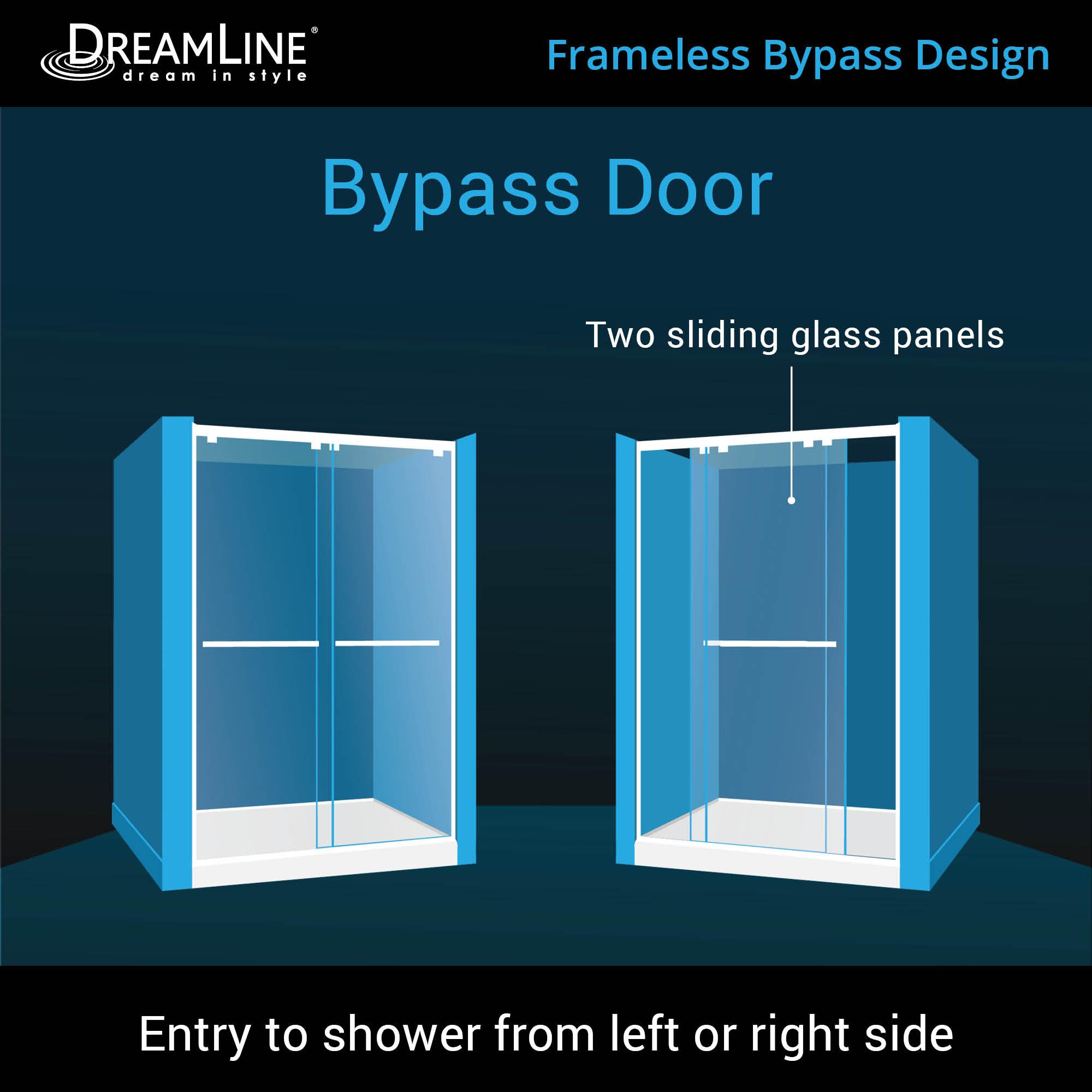 Encore 78.75" H Semi-frameless Sliding Shower Enclosure