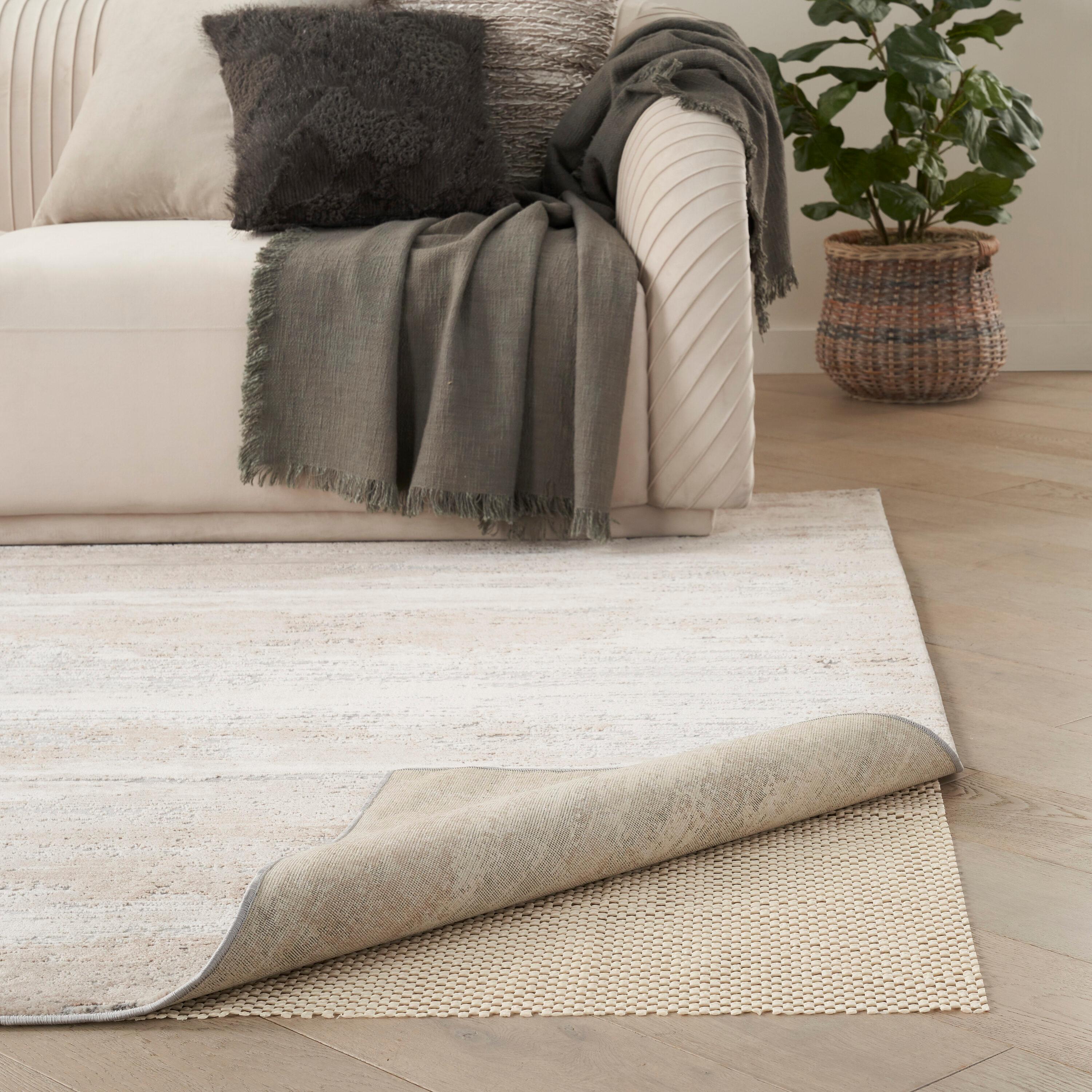 Grid-Loc Ivory 4'8" x 7'6" Non-Slip Rug Pag