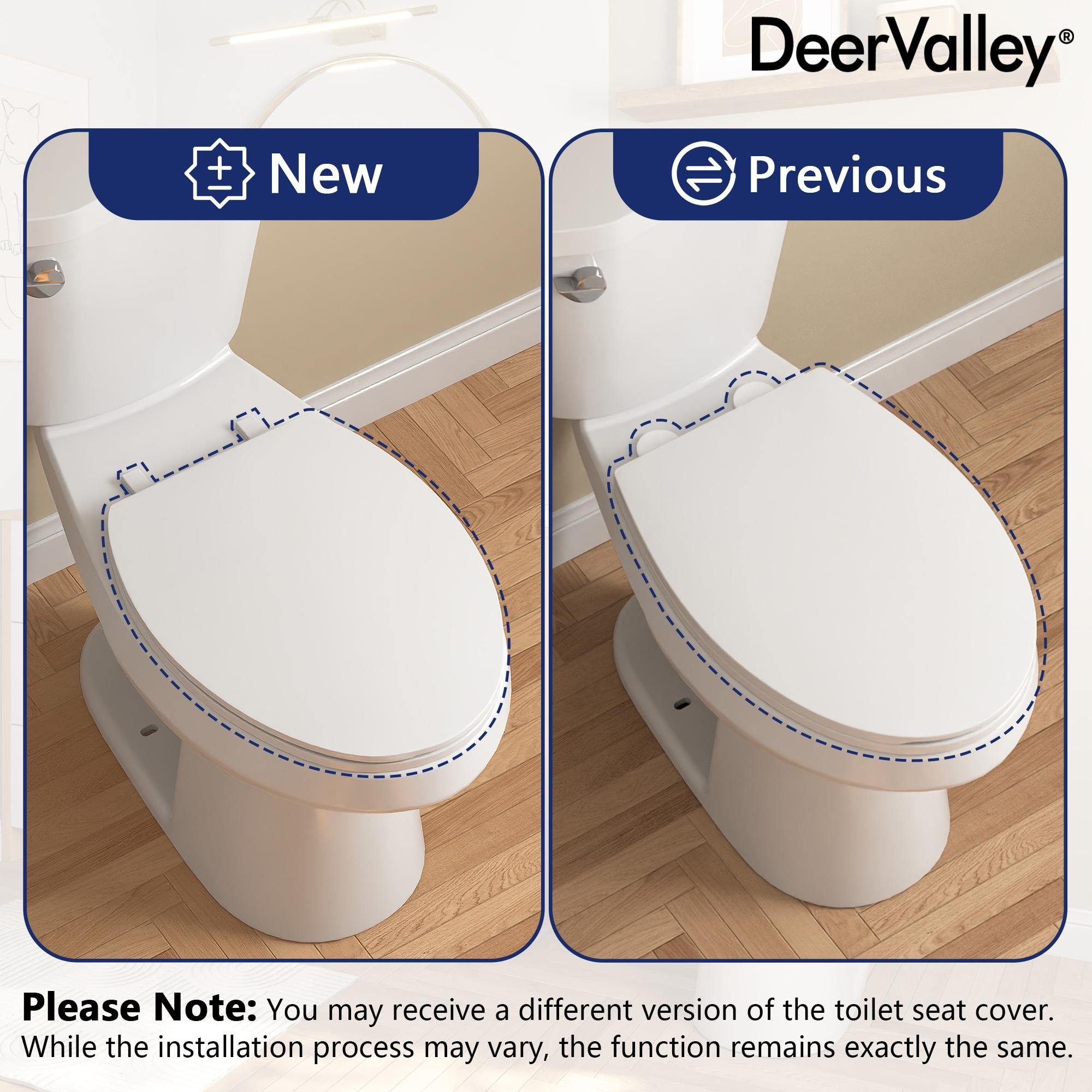 DeerValley Dynasty Elongated Toilet Two-Piece Toilets, ADA Height 17.5" Comfort Chair Height Toilet Bowl With Soft Close Seat