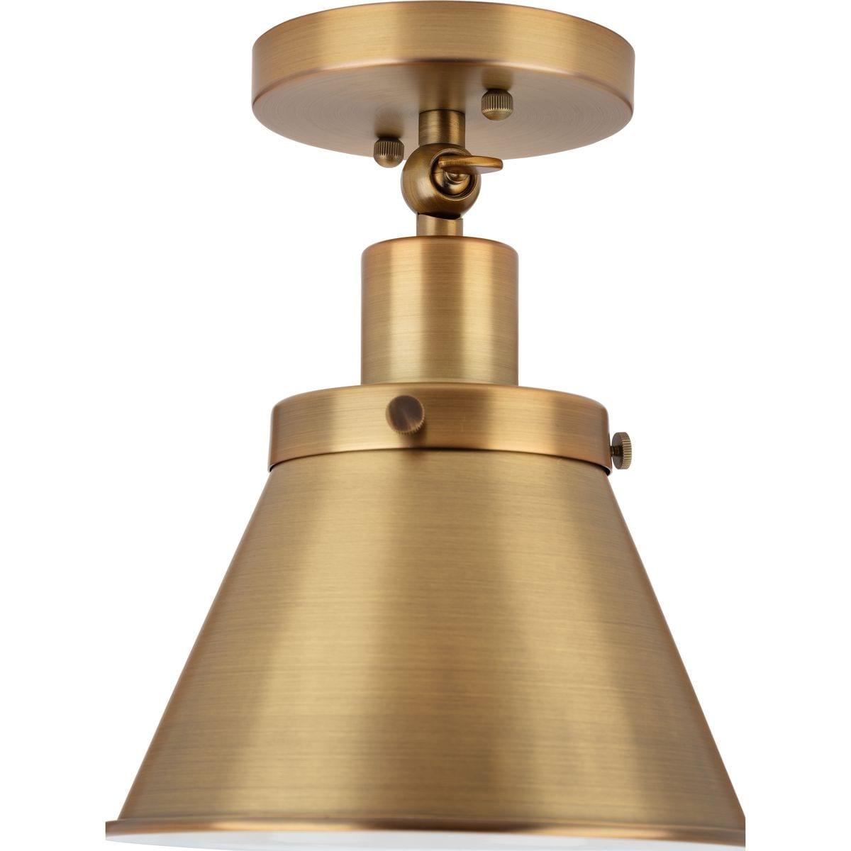 P350199-163-Progress Lighting-Hinton - 1 Light Flush Mount-Vintage Brass Finish