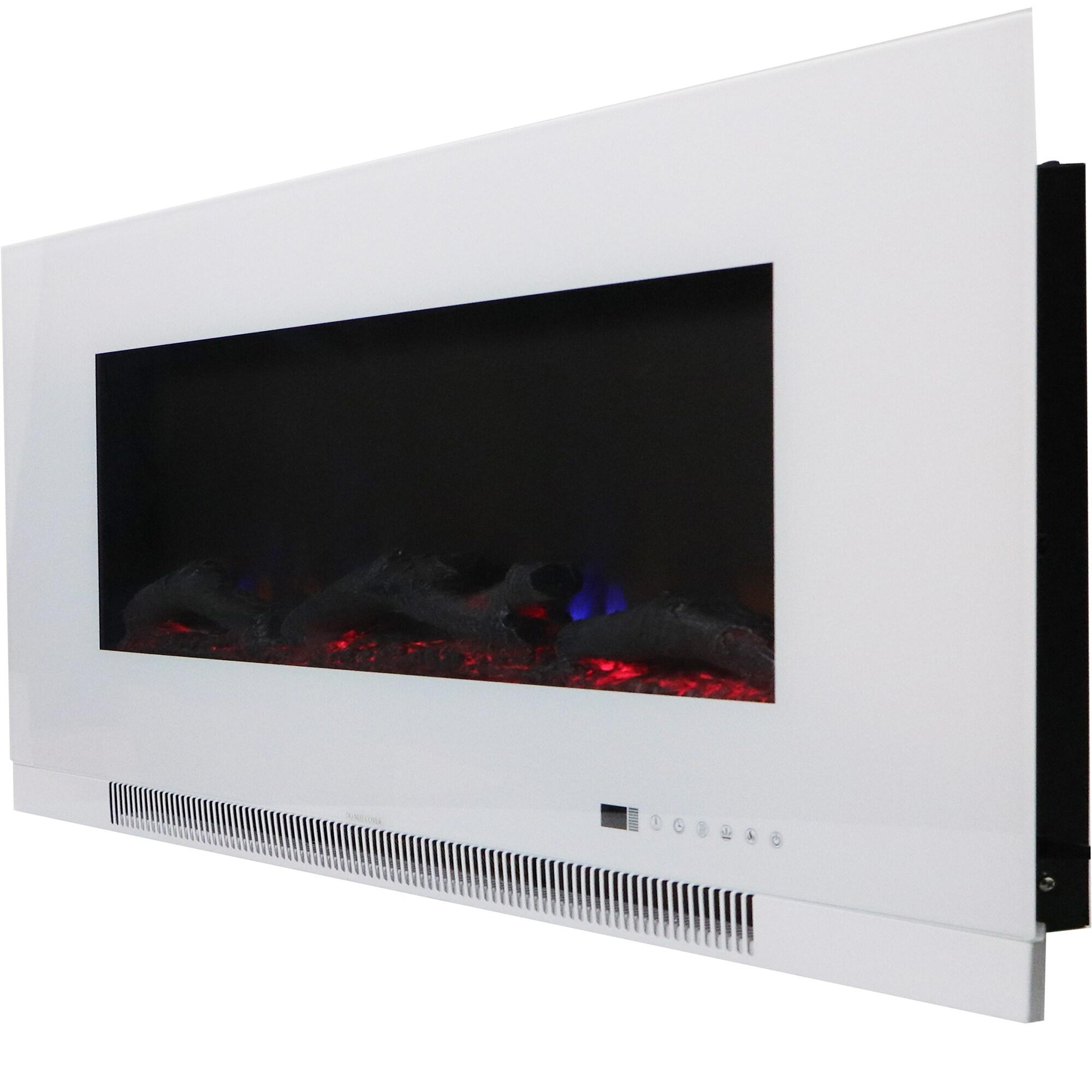 Cambridge Cambridge Wall Mount Electric Fireplace Heater with Remote Control for Indoor Use in Living Room, Bedroom, Home Office