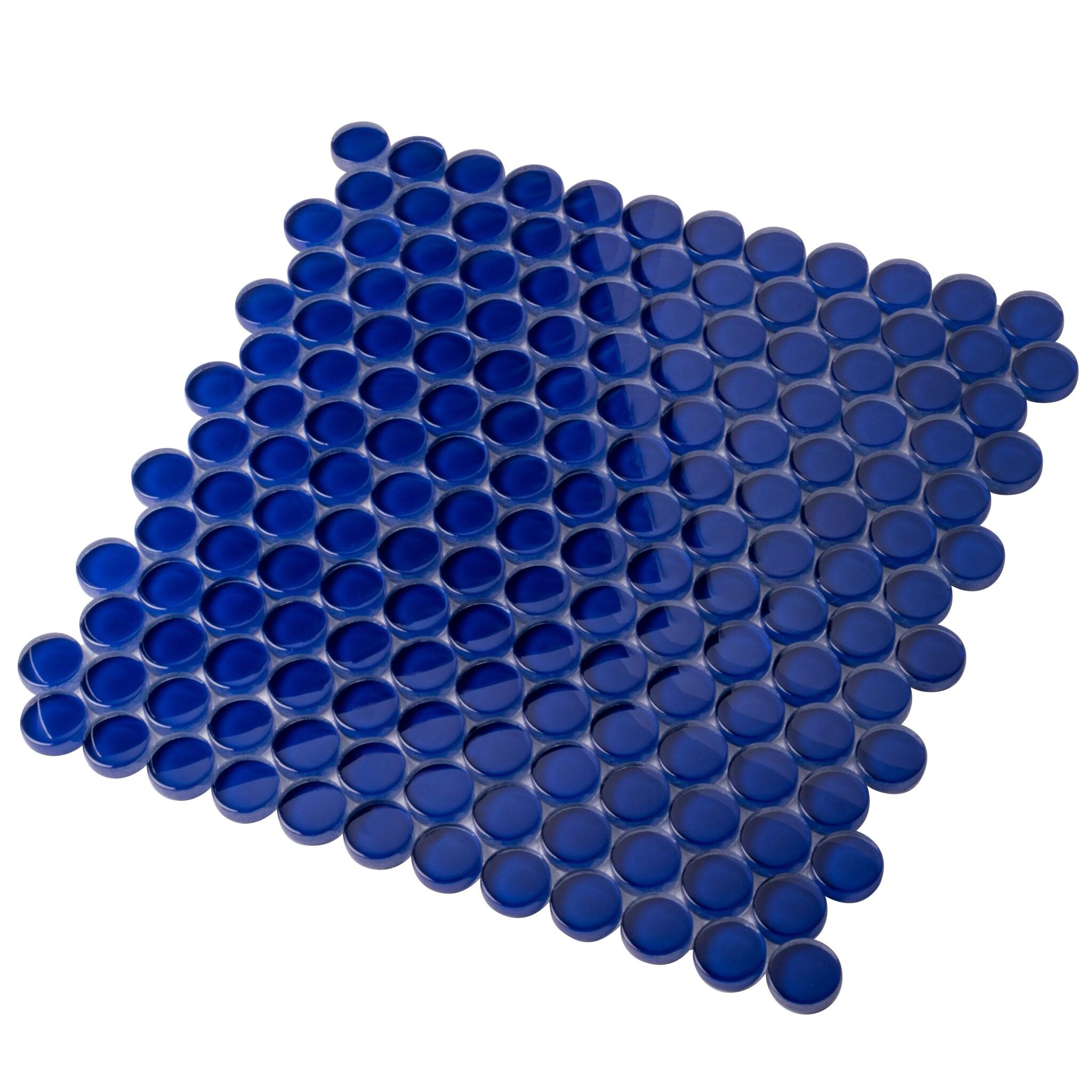 Apollo Tile Penny 1 " X 1 " Straight Edge Glass Mosaic Sheet Wall & Floor Tile