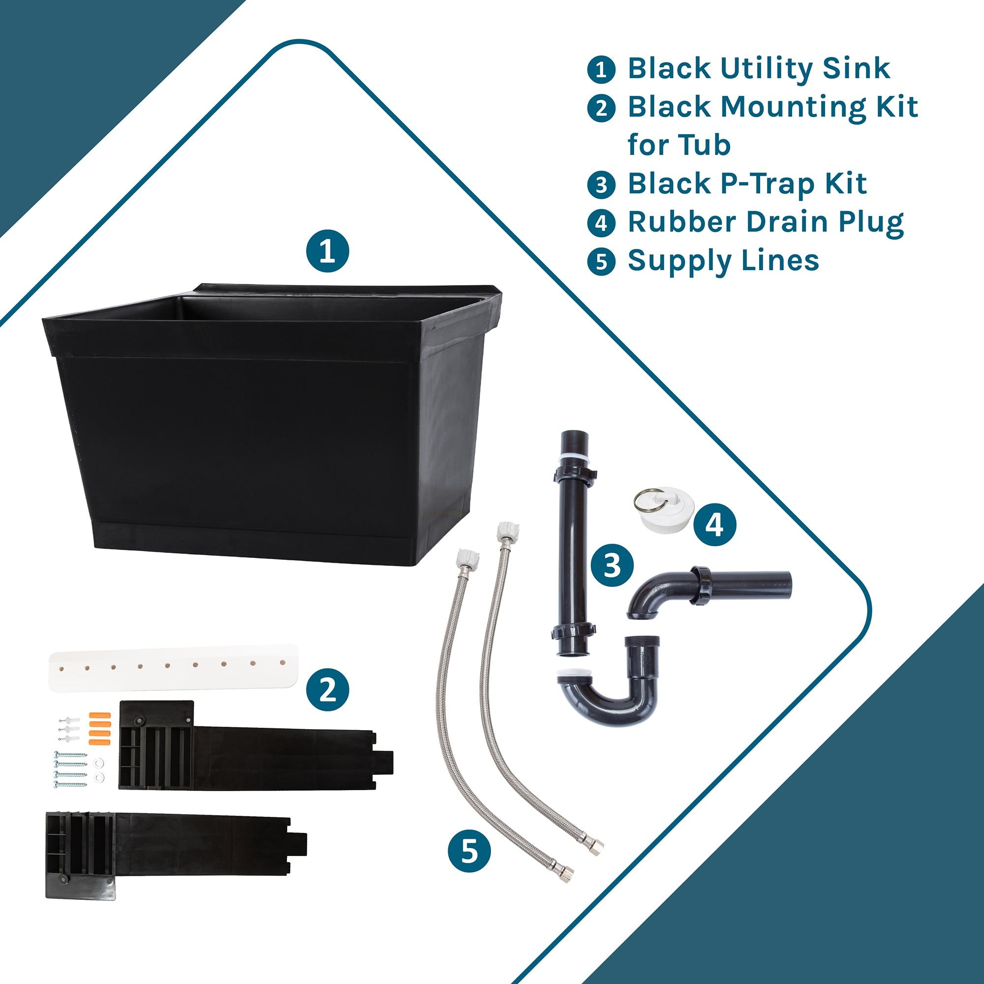 Utility-Sink 040 US3502BLK 23" L x 24" W Wall Mount Laundry Sink