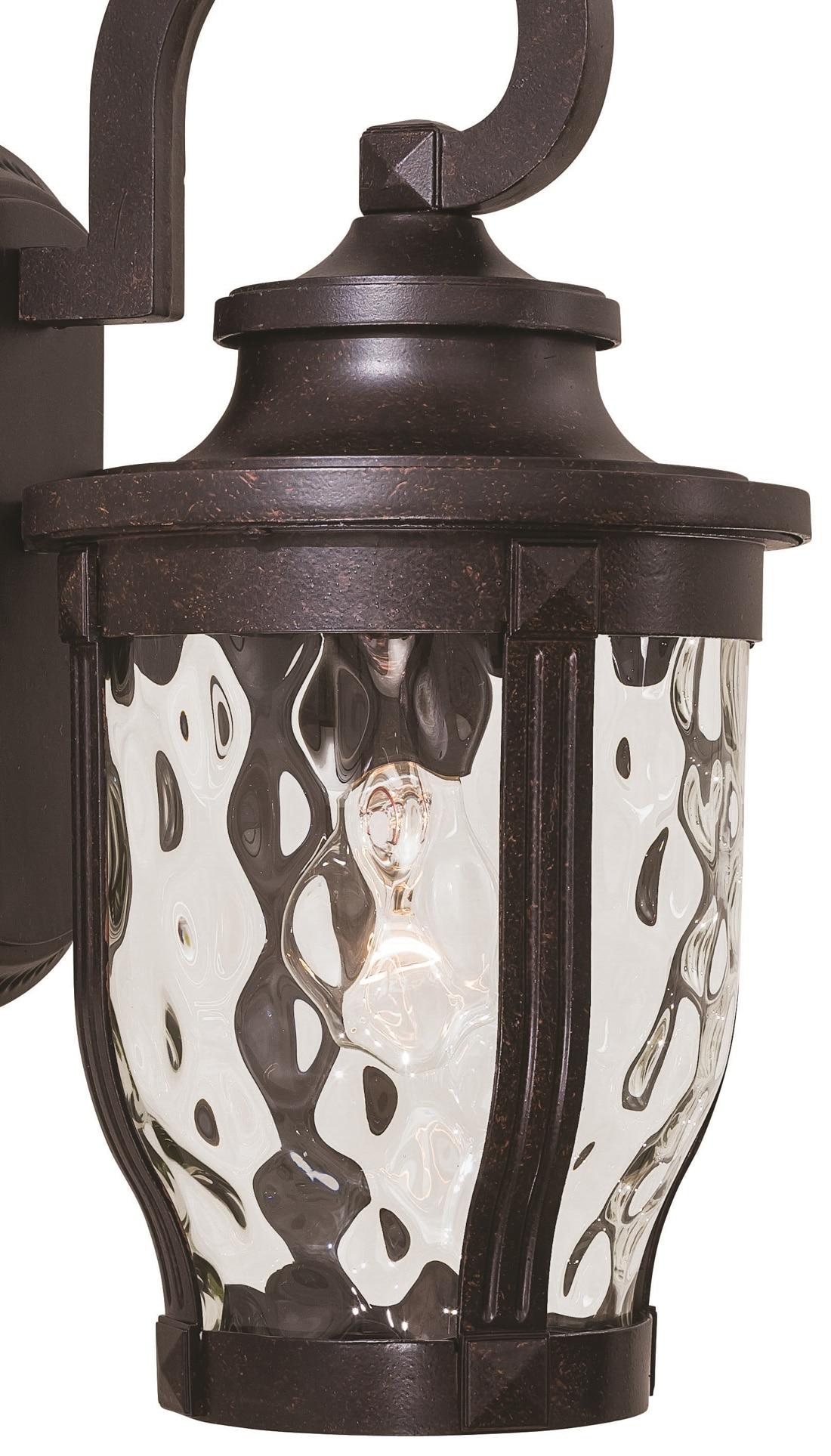 Minka Lavery Rustic Outdoor Wall Light Fixture Corona Bronze 16 1/4" Clear Hammered Glass for Post Exterior Deck Porch Yard Patio