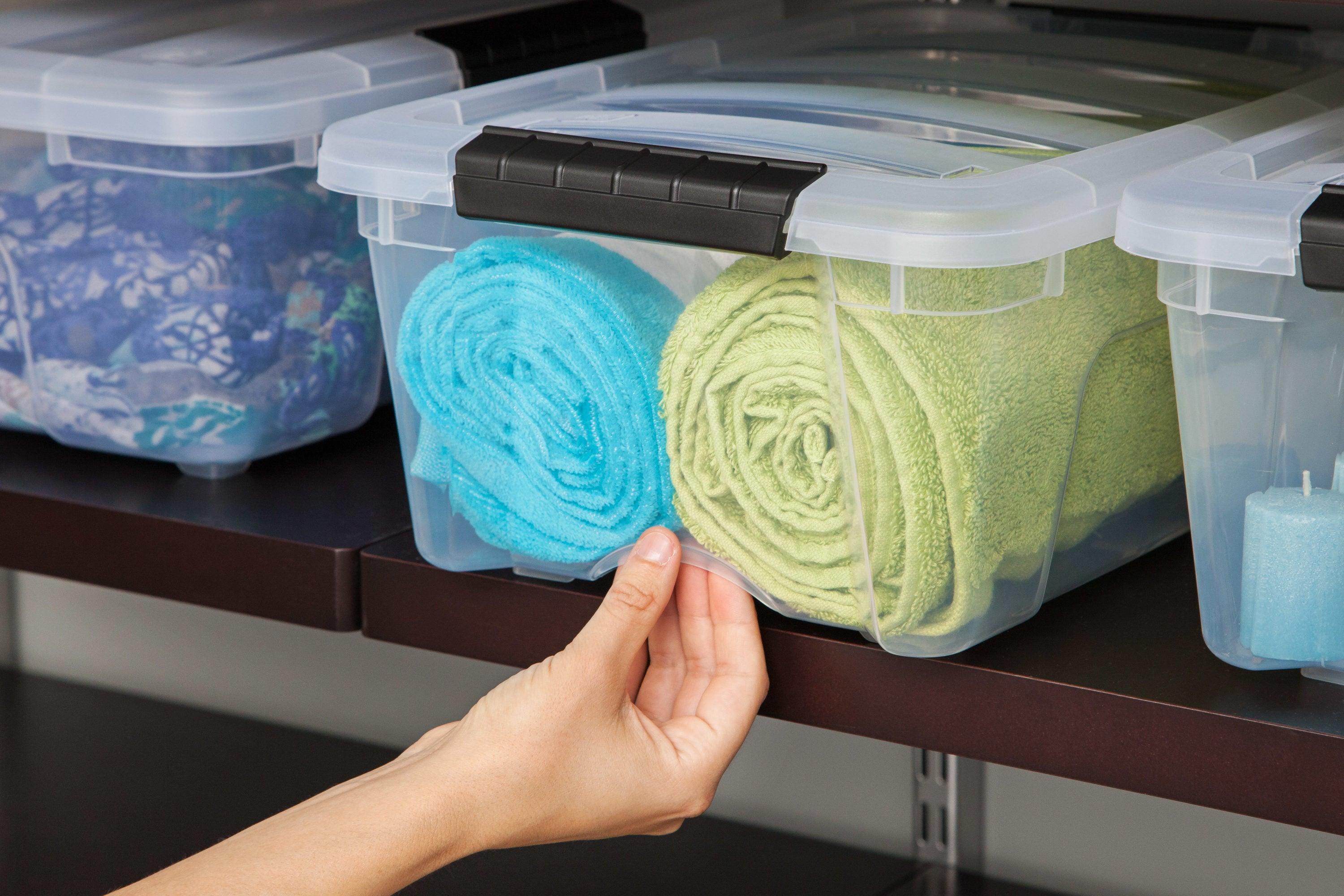 Plastic Storage Boxes with Latching Lids in Clear