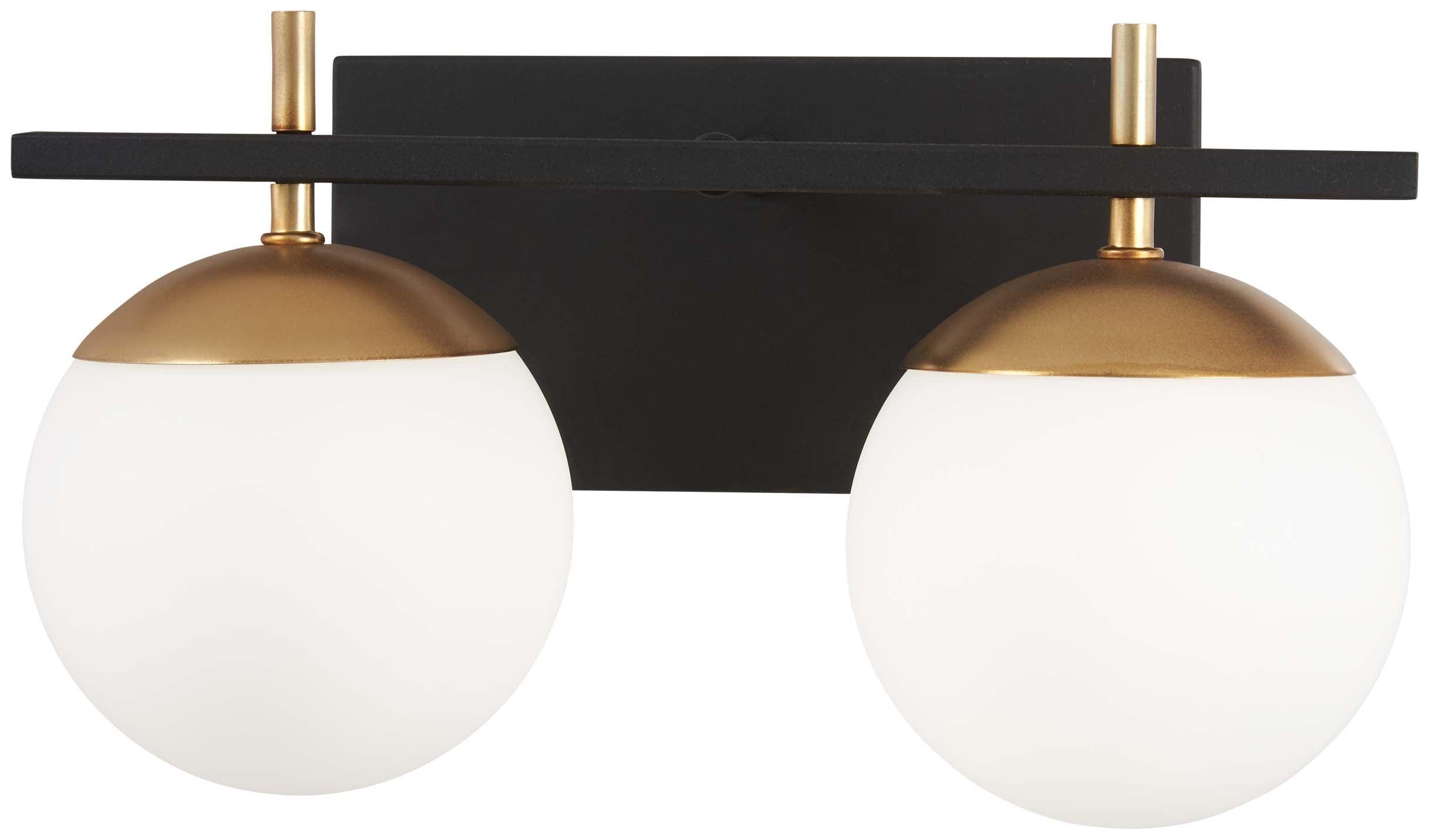 George Kovacs Alluria 8 1/2" High Black and Gold 2-Light Wall Sconce