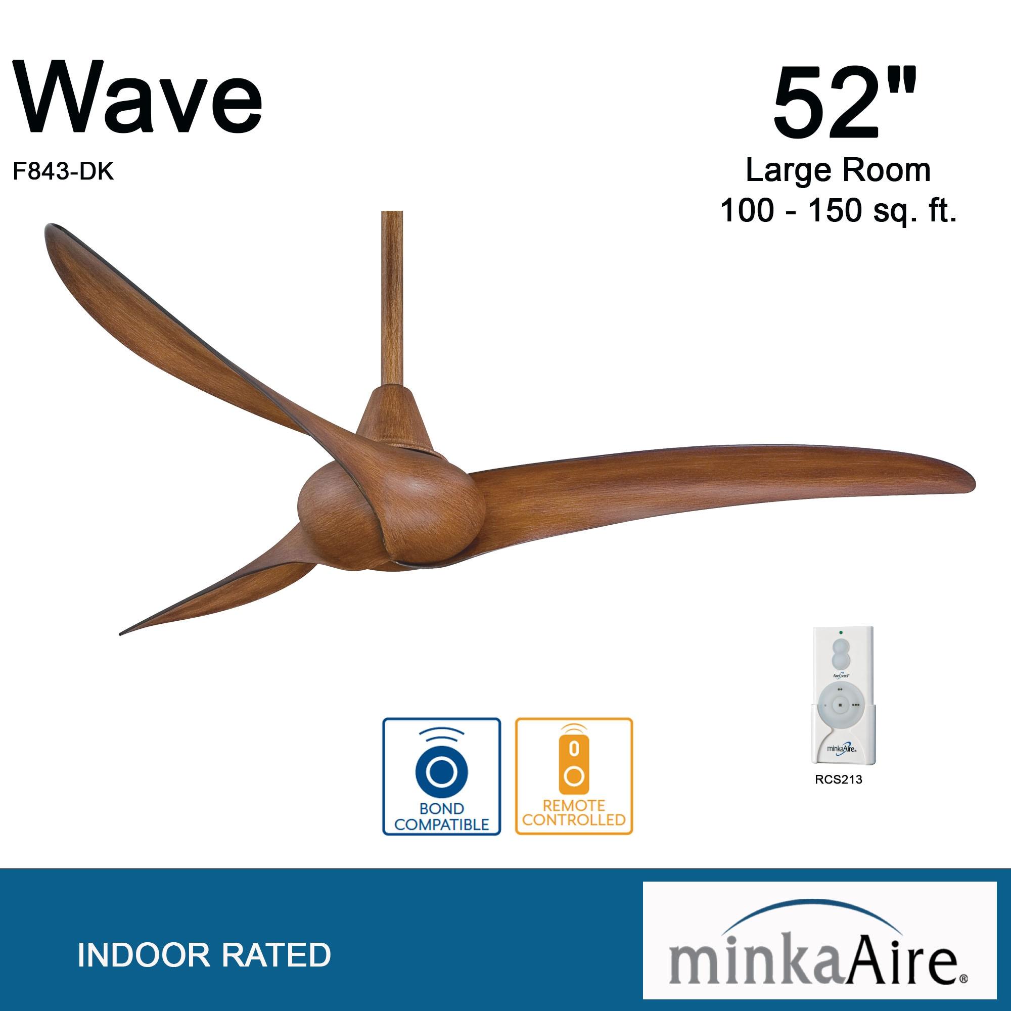 52" Wave 3 - Blade Propeller Ceiling Fan with Remote Control