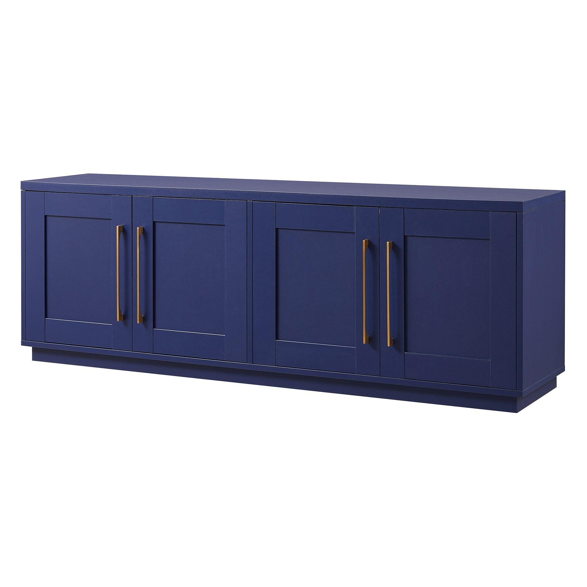 Evelyn&Zoe Tillman Rectangular TV Stand for TV's up to 75", Dark Blue