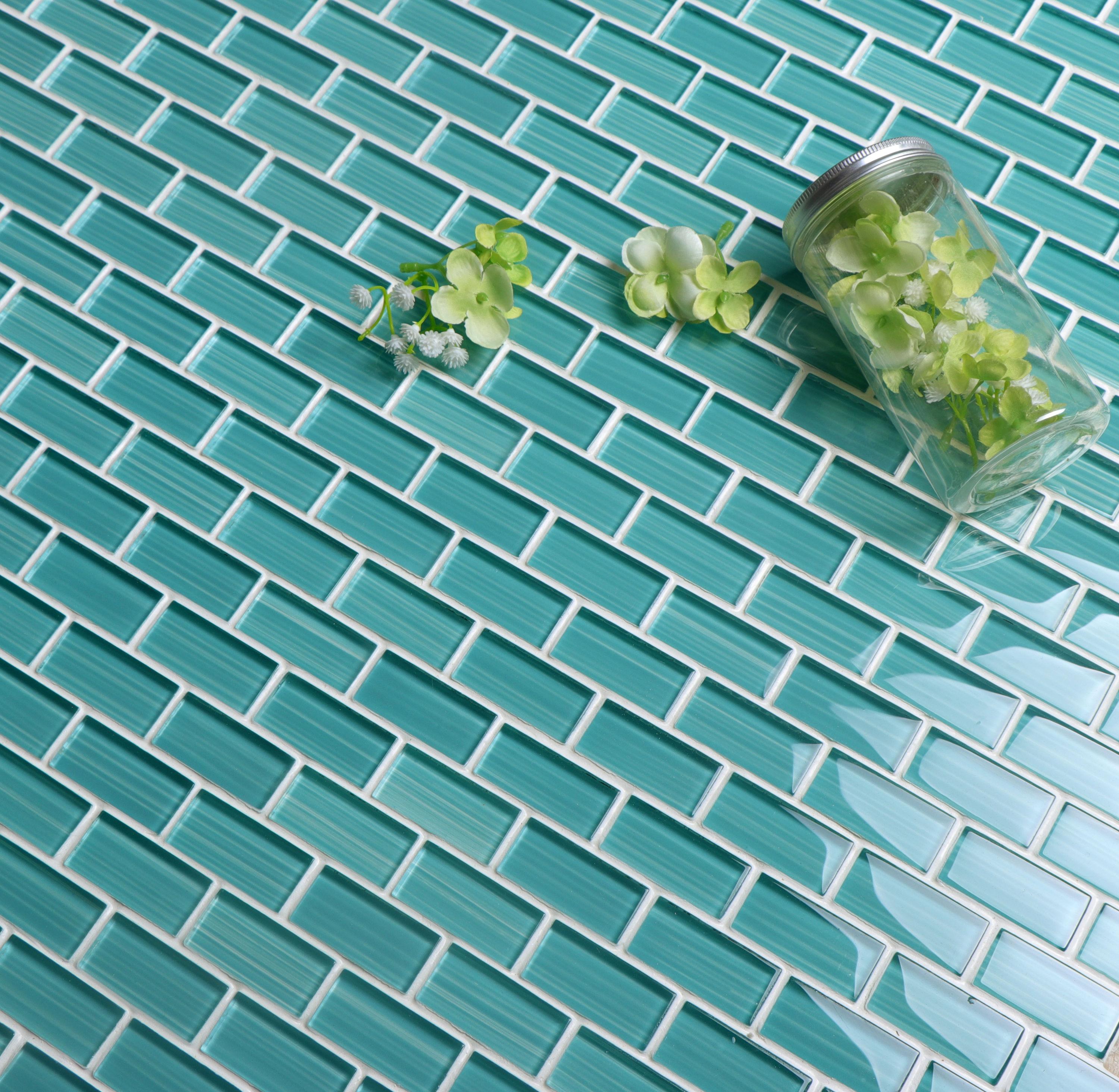 WS Tiles® Swimming Pool Series 1" x 2" Straight Edge Glass Mosaic Tile
