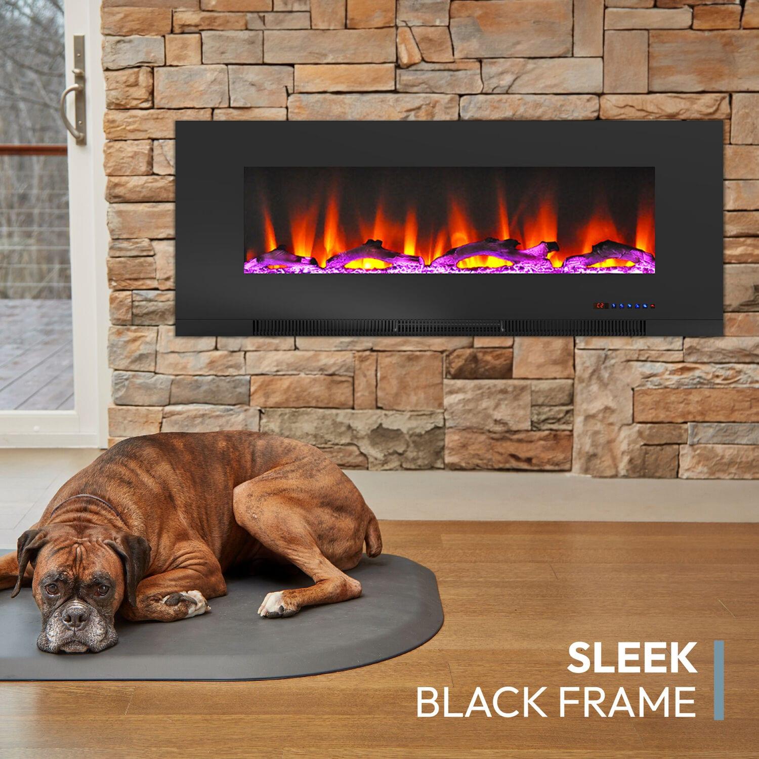 Cambridge Cambridge Wall Mount Electric Fireplace Heater with Remote Control for Indoor Use in Living Room, Bedroom, Home Office