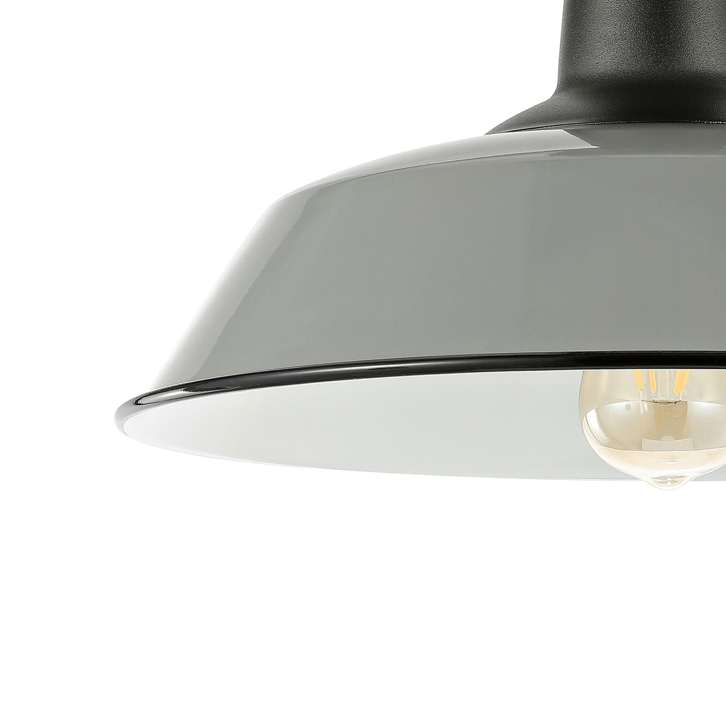 Gray and White Glass Industrial Semi Flush Mount Light