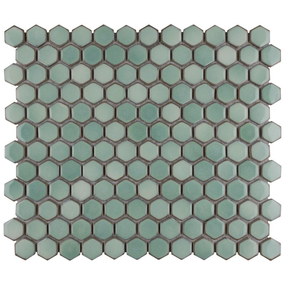 Hudson 1" Hex 11-7/8 " x 13-1/4 " Porcelain Mosaic Floor and Wall Tile