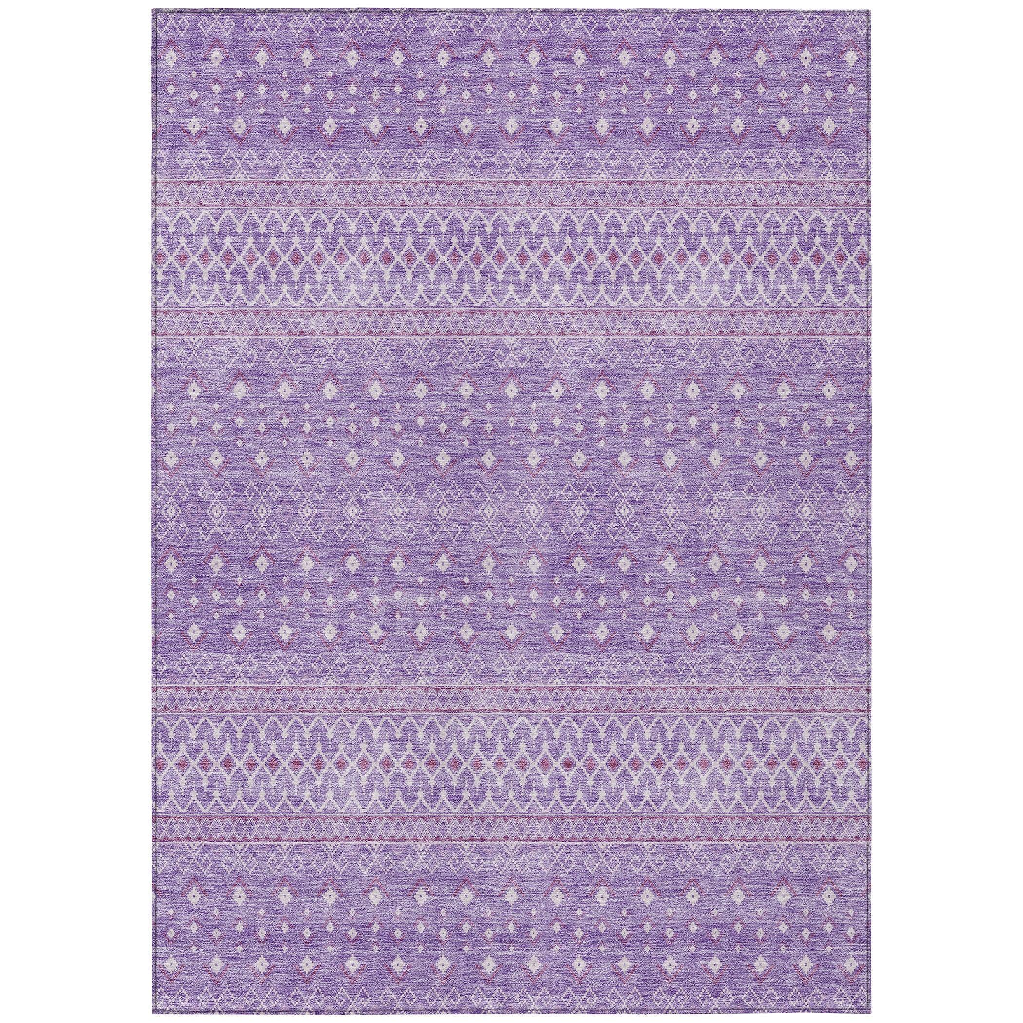 Addison Rugs Chantille Indoor/Outdoor Transitional Boho Lavender Washable Rectangle Rug, 3' x 5'