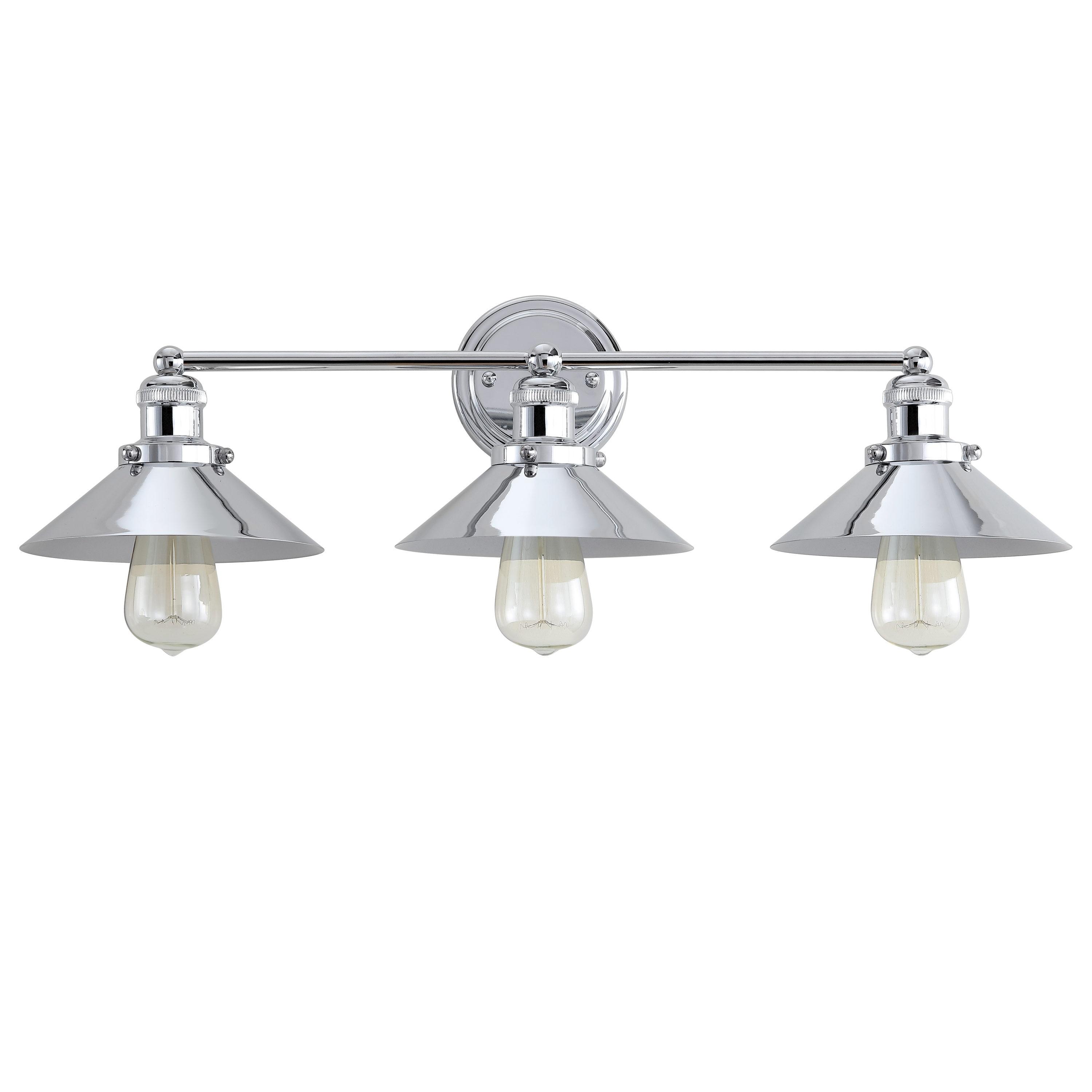 June 26.5 in. 3-Light Metal Chrome Vanity Light