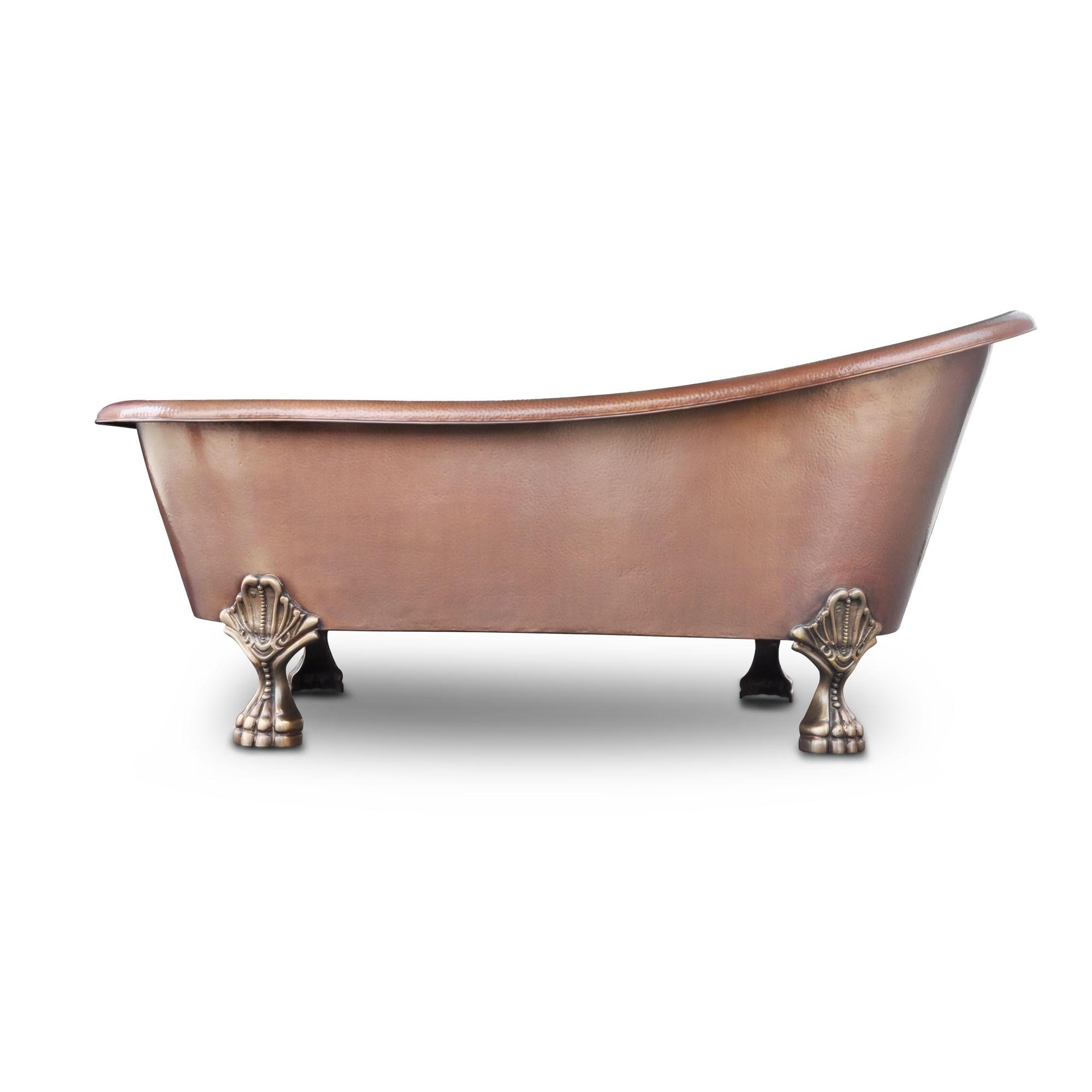 Heisenberg 5'6" Copper Freestanding Clawfoot Bathtub with No Overflow