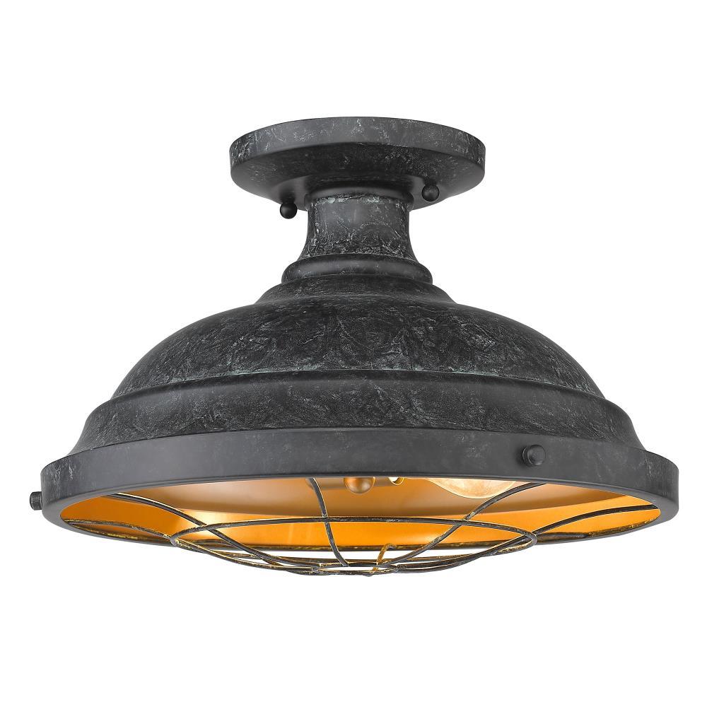 Bartlett 2-Light Metal Semi-Flush in Black