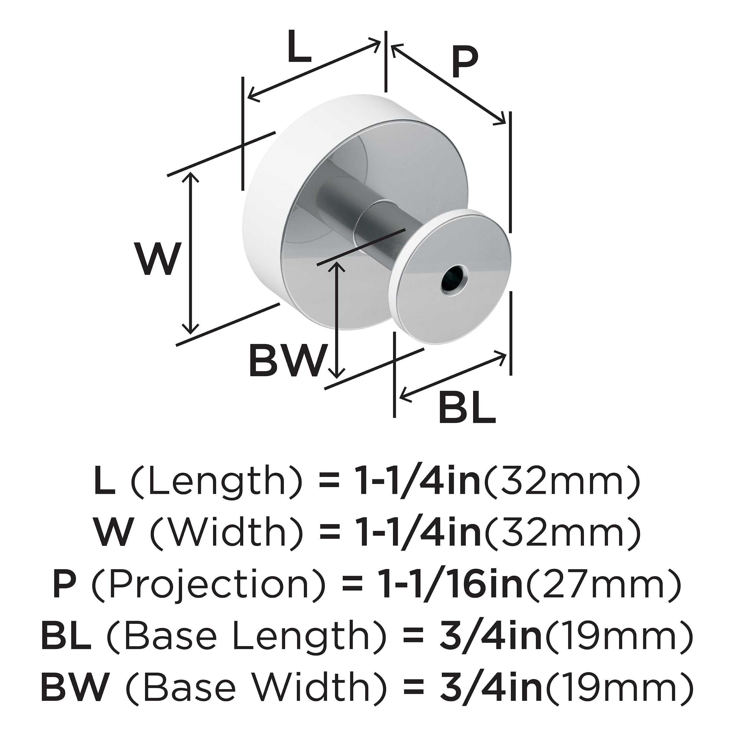 Radius 1 1/4" Diameter Round Knob