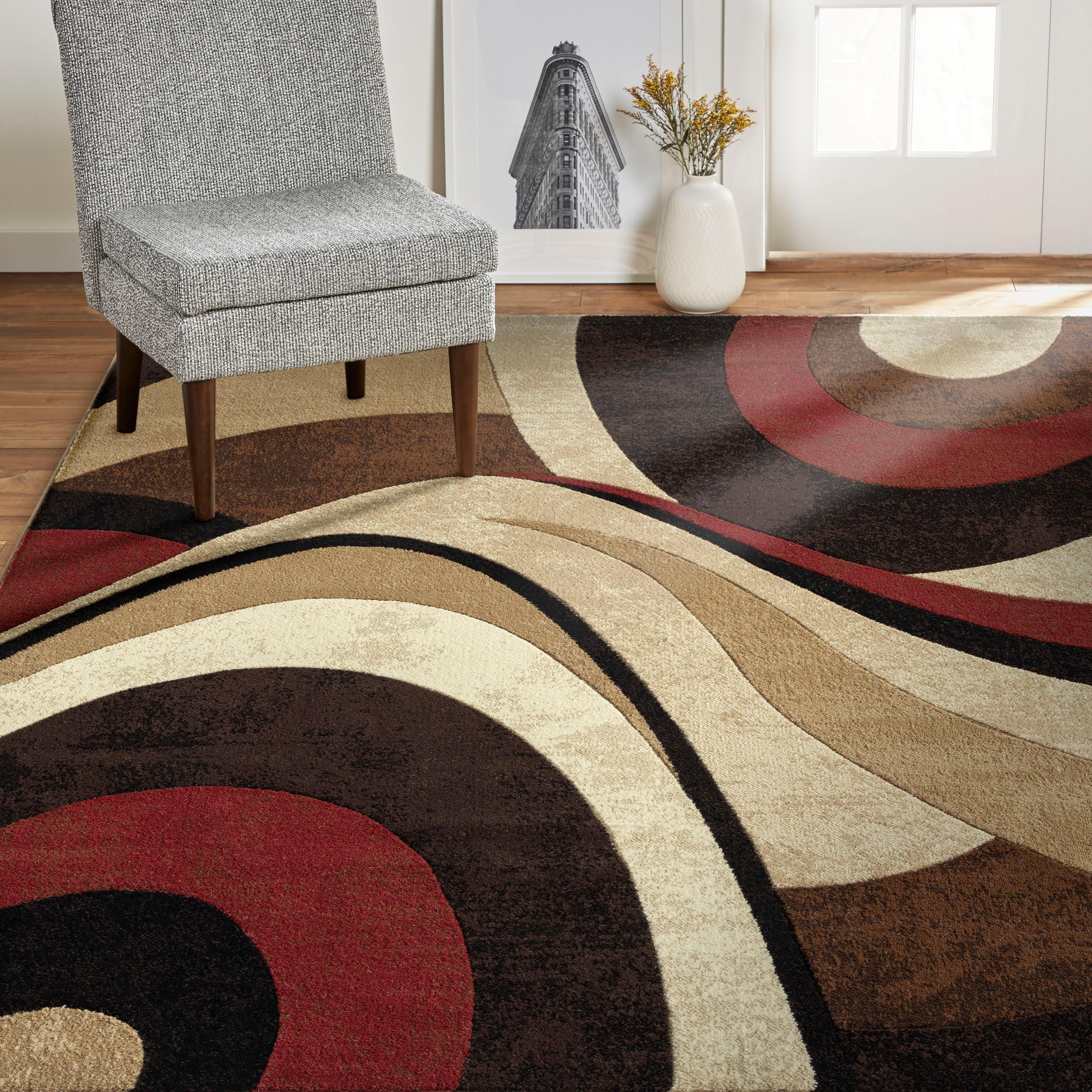Home Dynamix Slade Contemporary Abstract Area Rug, Brown/Red, 3'11"x5'2"